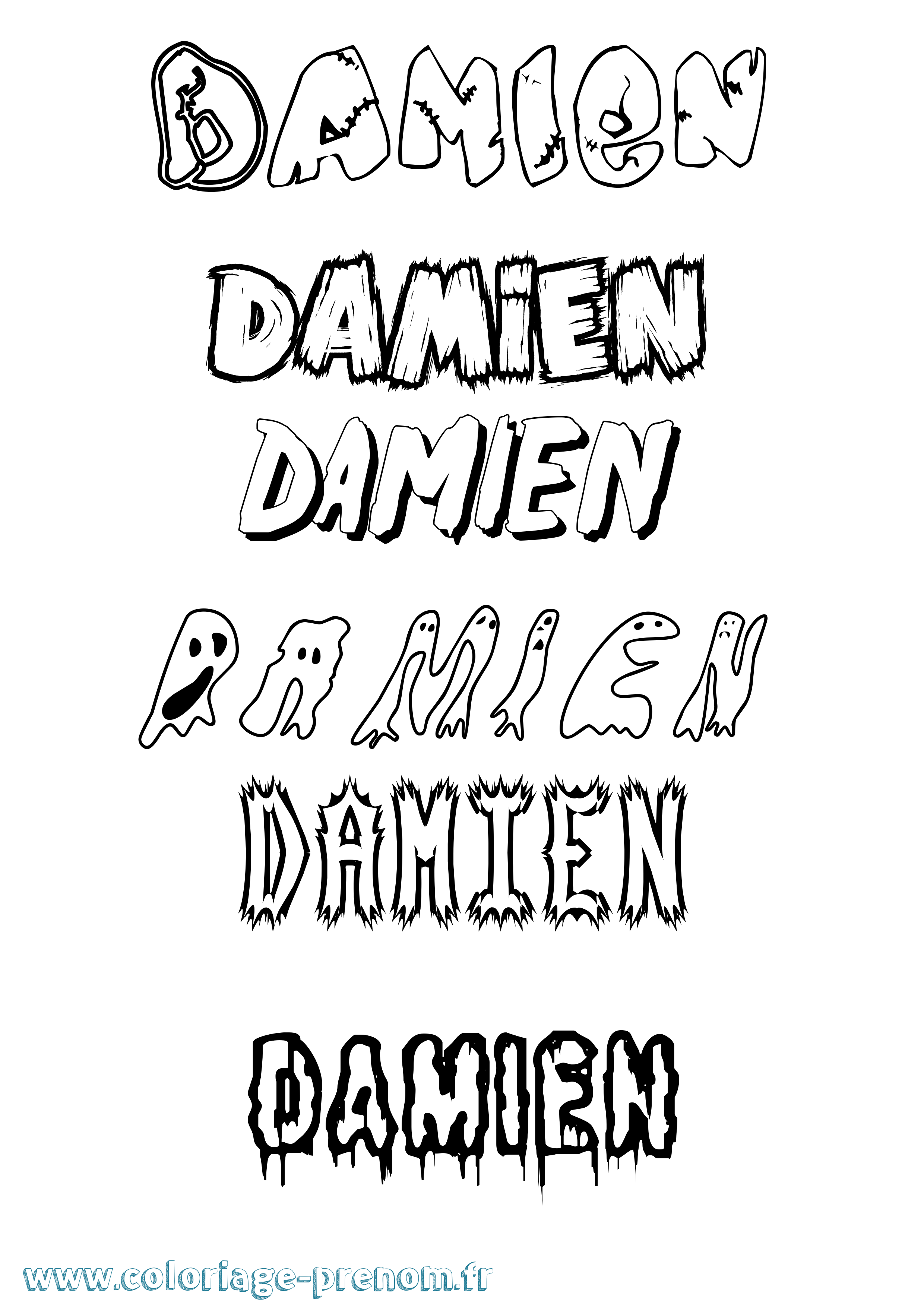 Coloriage prénom Damien