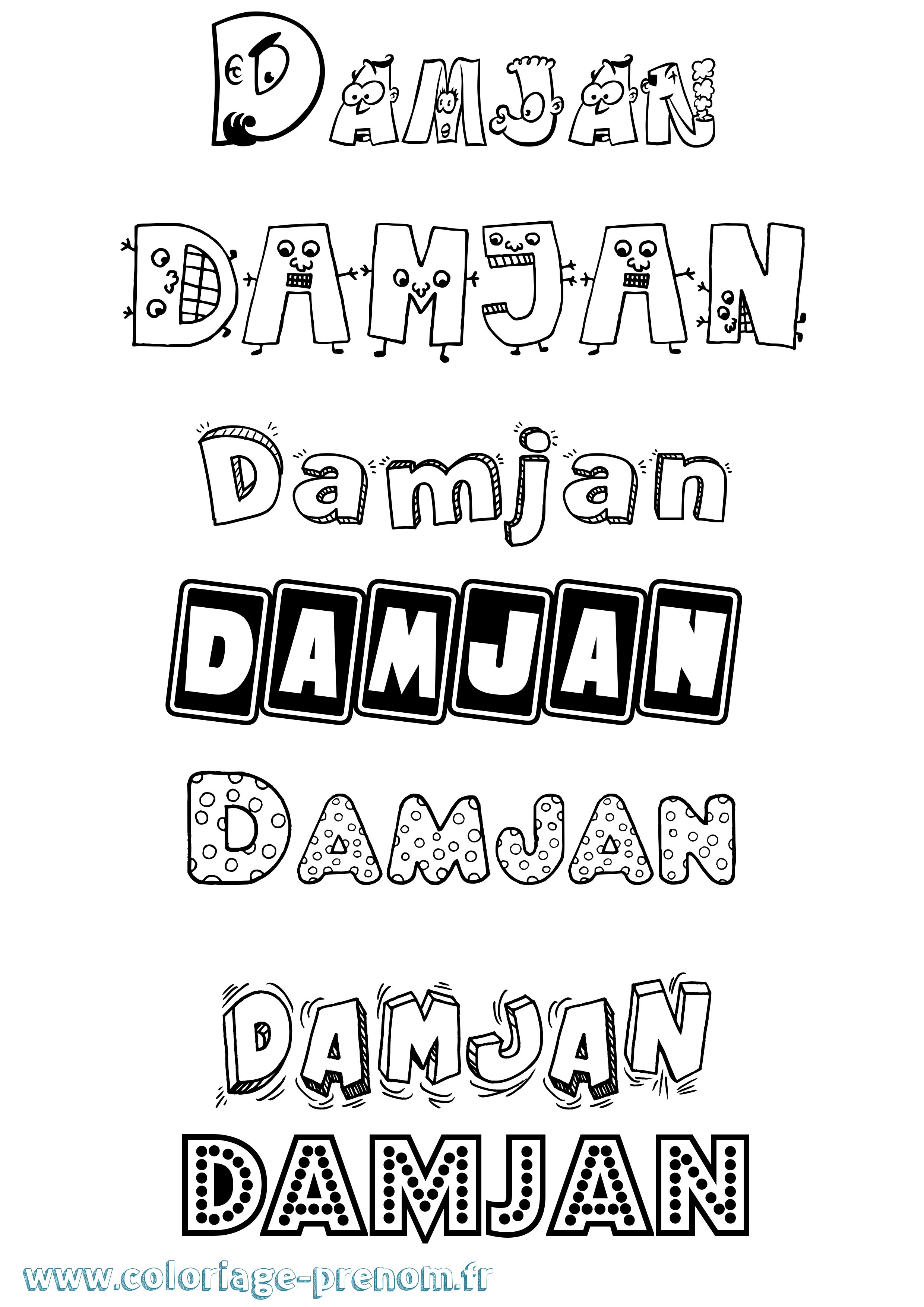 Coloriage Damjan Fun Coloriage prénom Damjan Fun