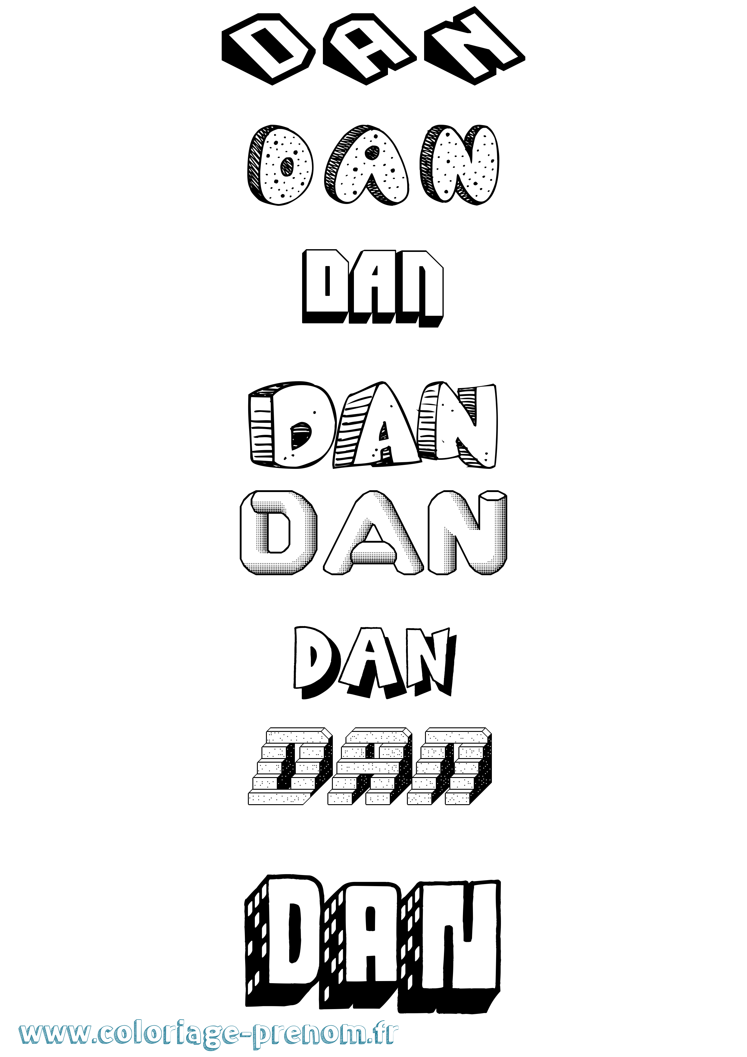 Coloriage prénom Dan