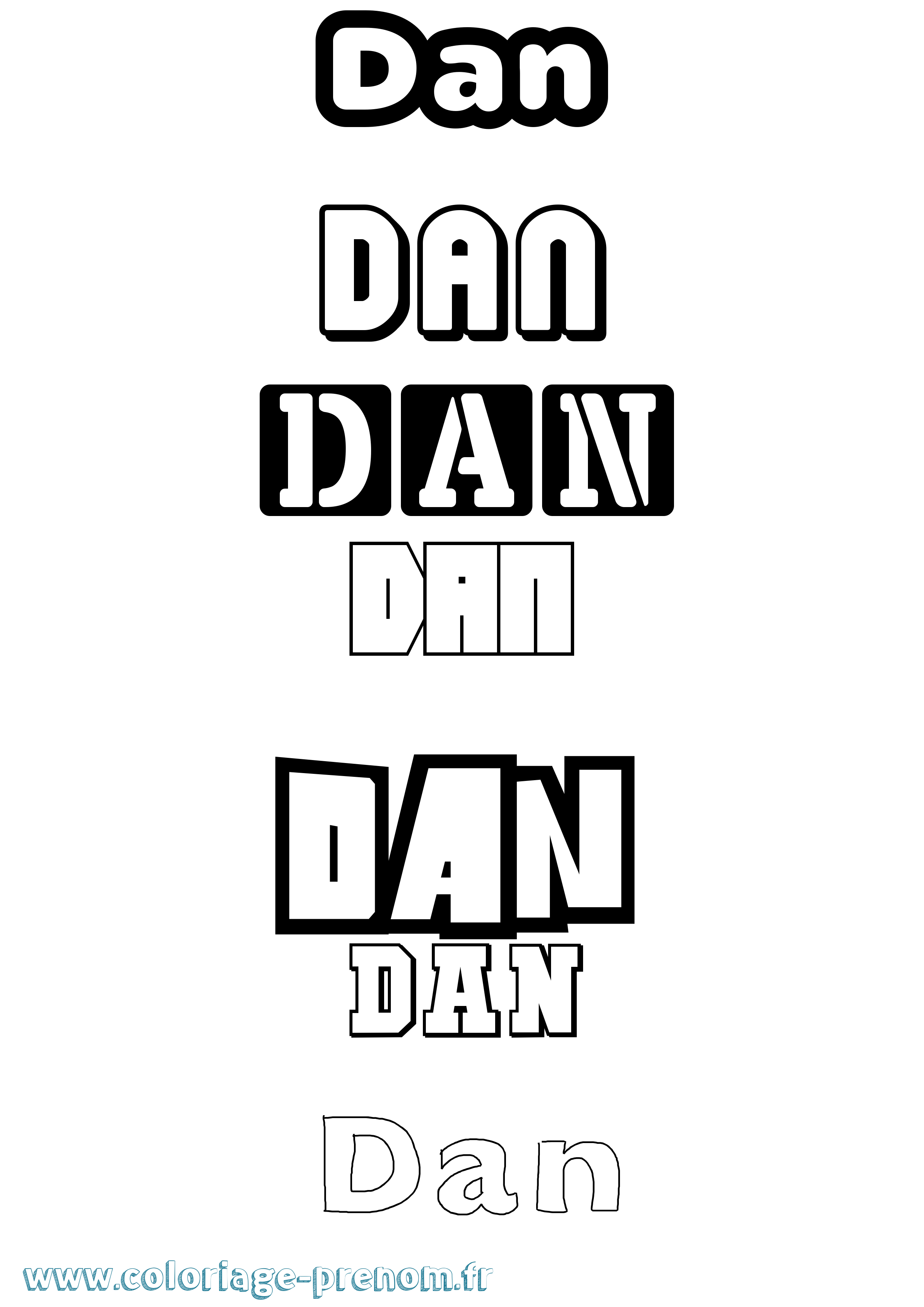 Coloriage prénom Dan