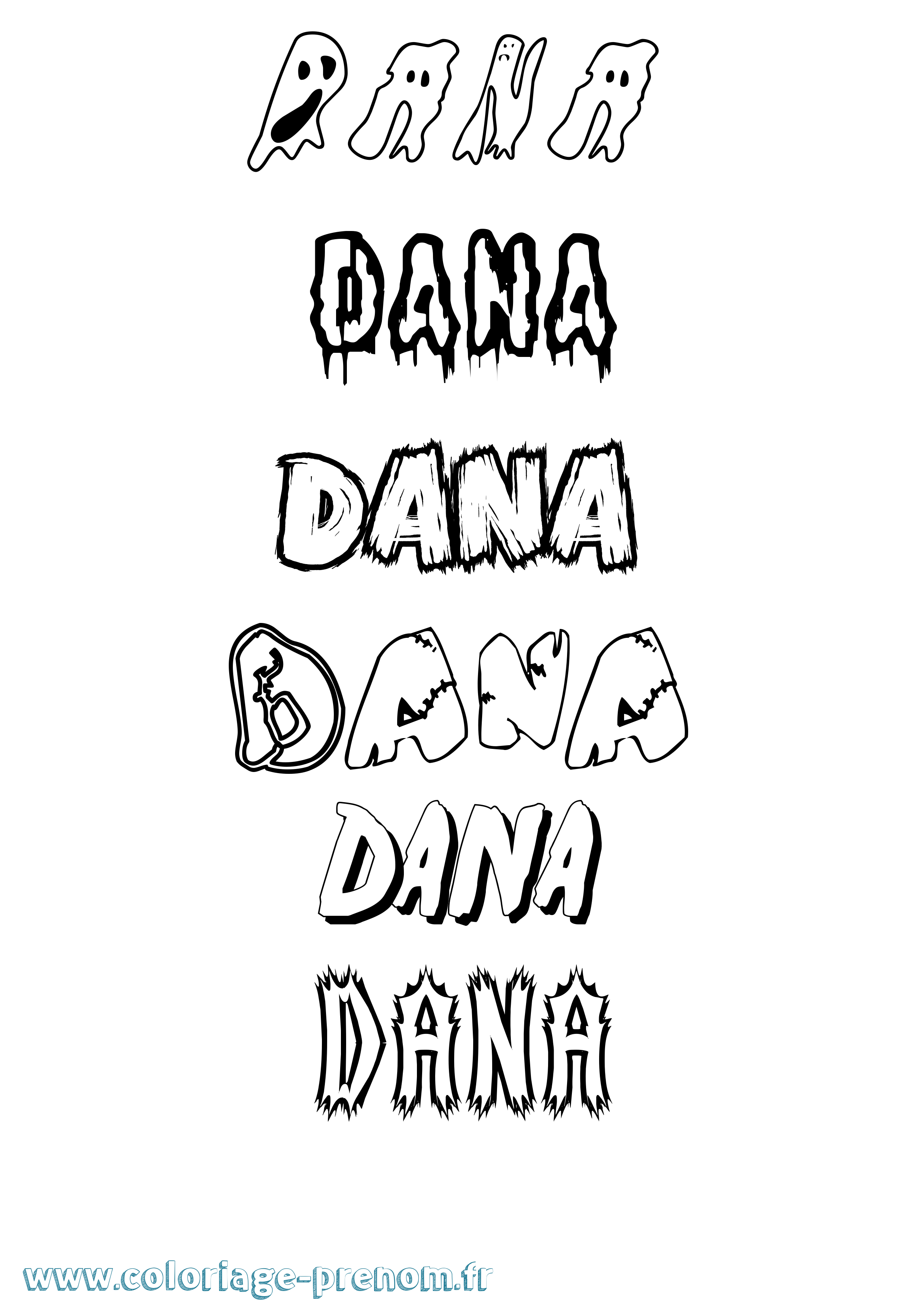 Coloriage prénom Dana