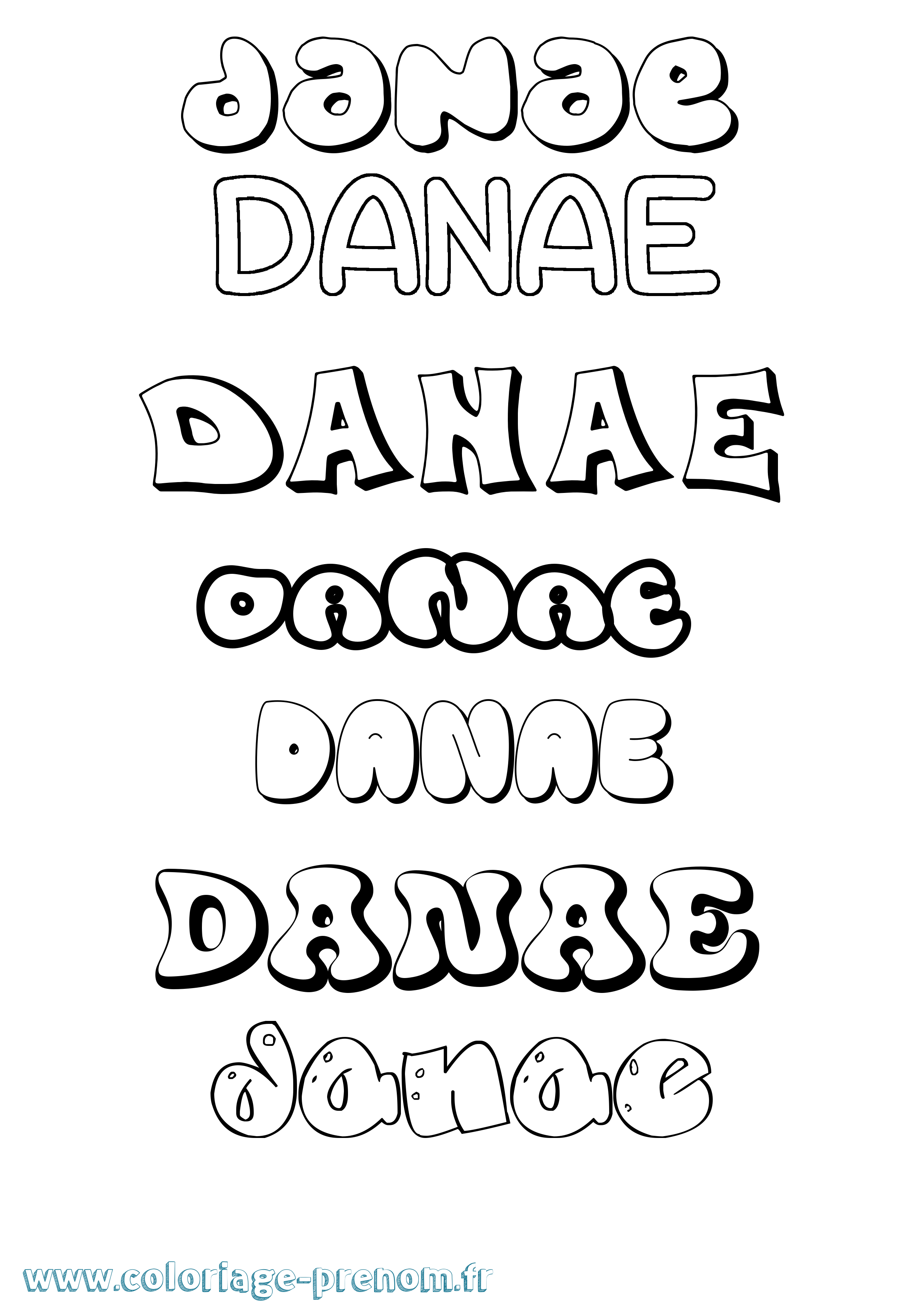 Coloriage Danae Coloriage prénom Danae