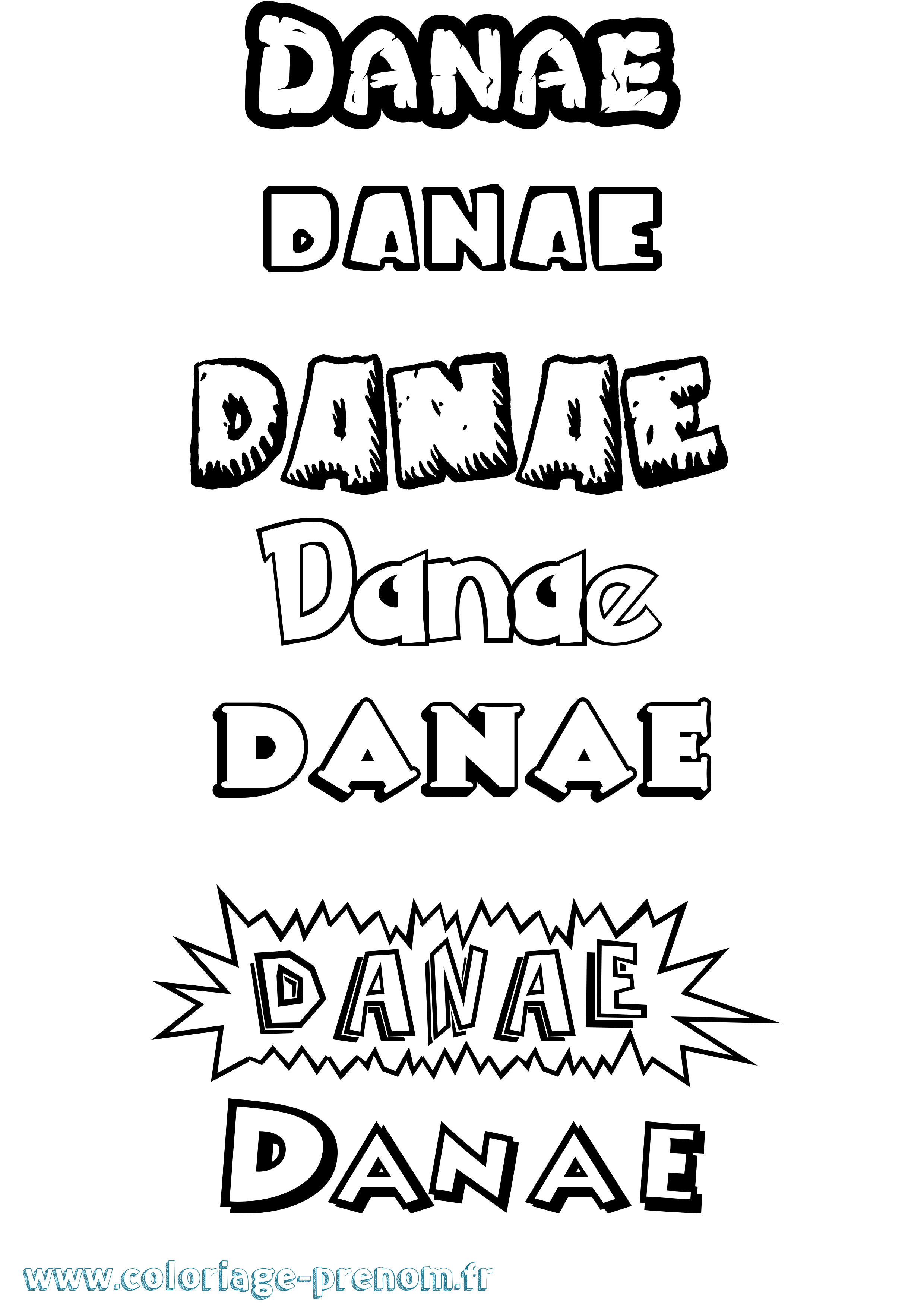 Coloriage Danae Coloriage prénom Danae