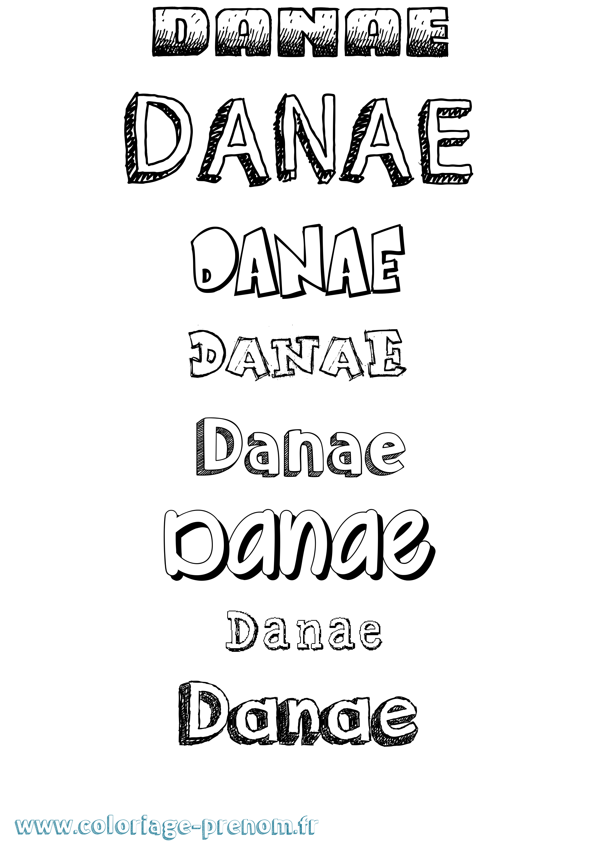 Coloriage Danae Coloriage prénom Danae