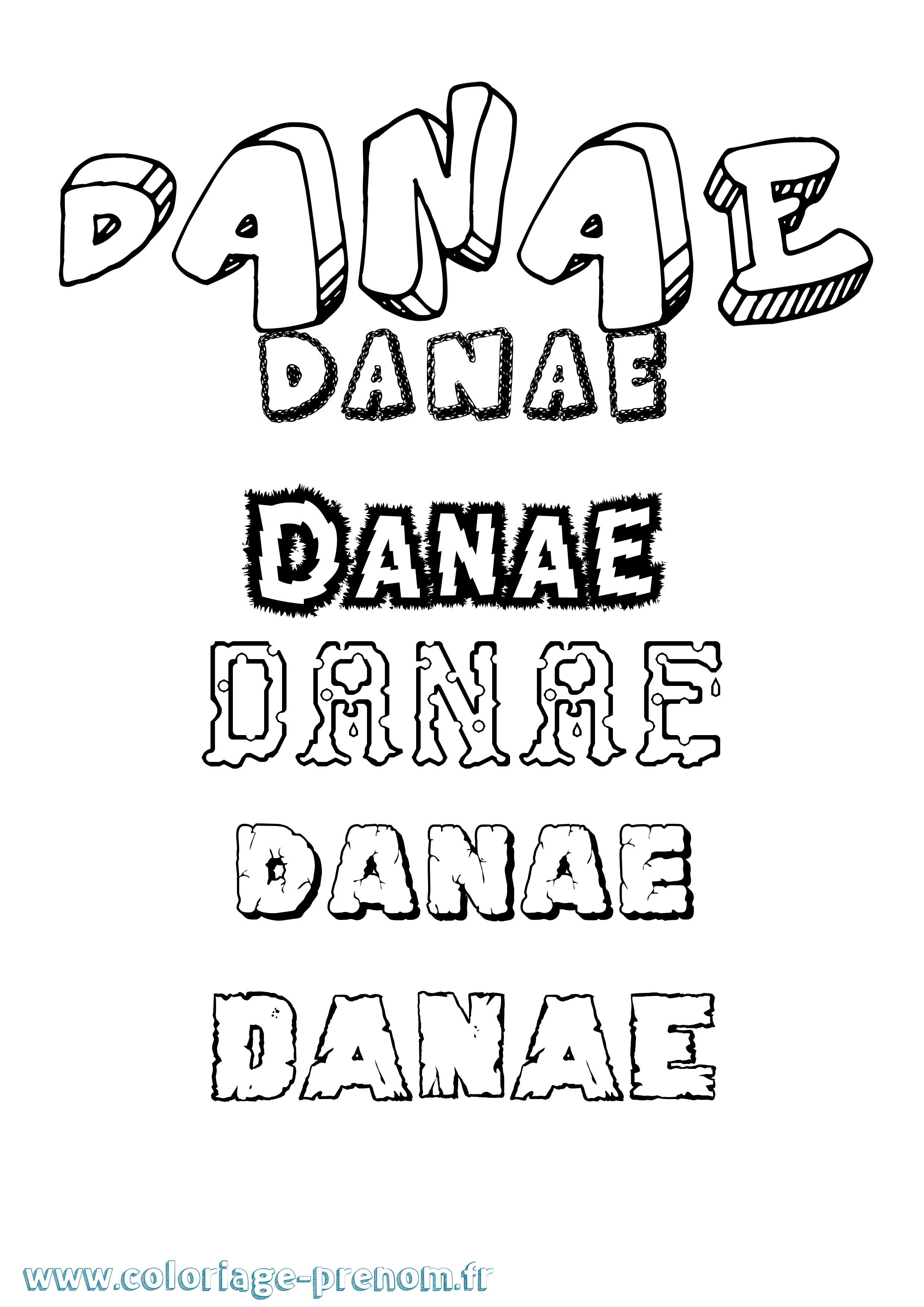 Coloriage Danae Coloriage prénom Danae