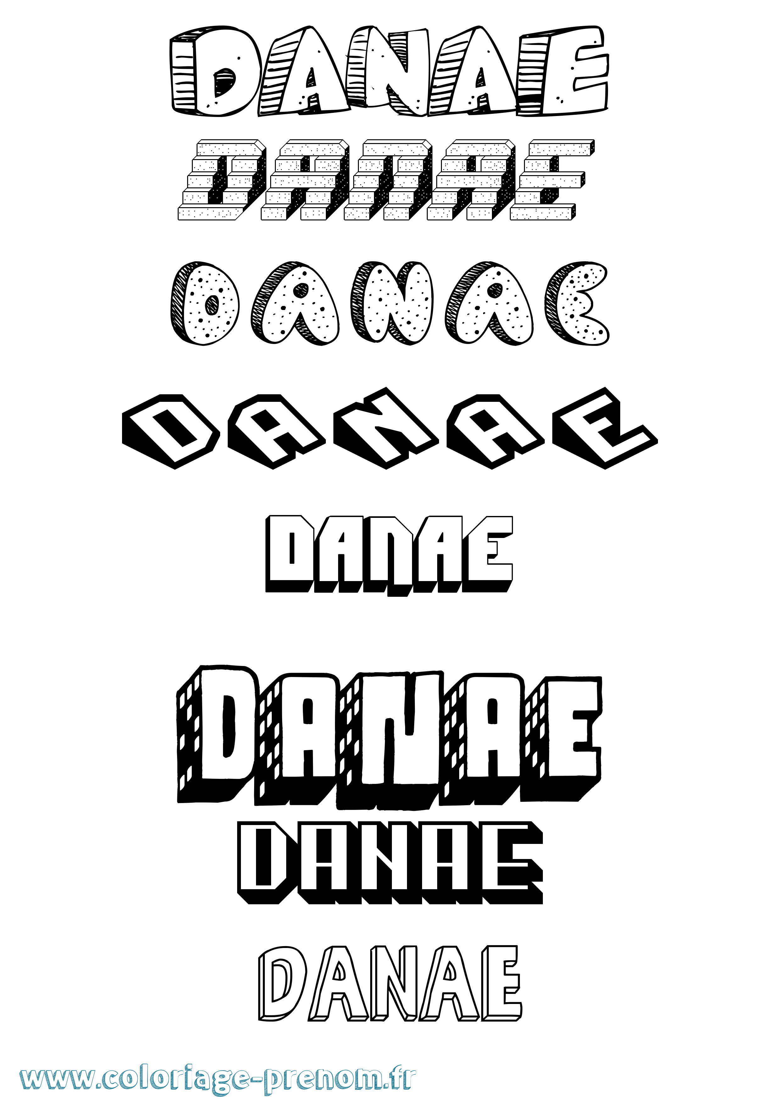 Coloriage Danae Coloriage prénom Danae