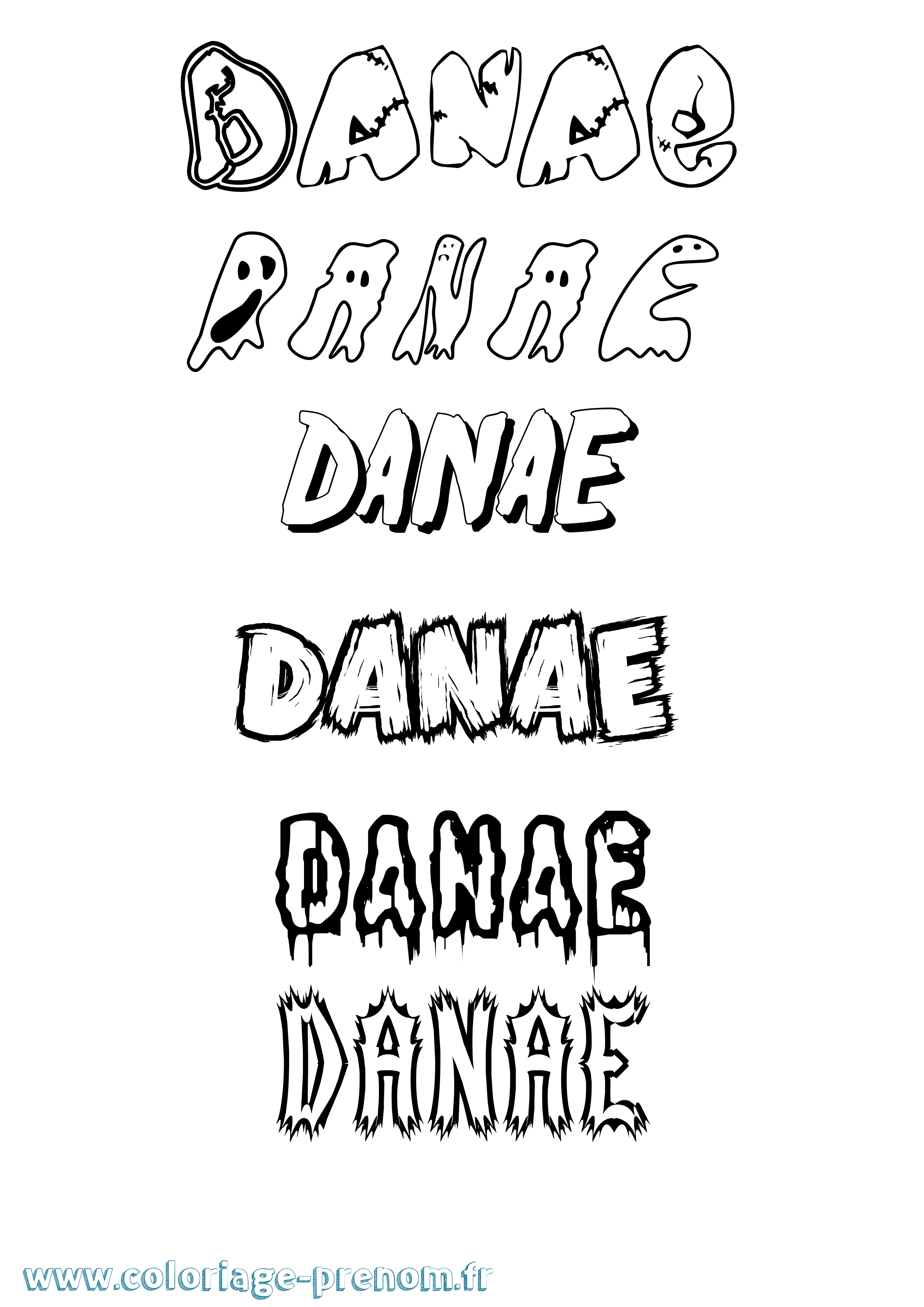 Coloriage prénom Danae