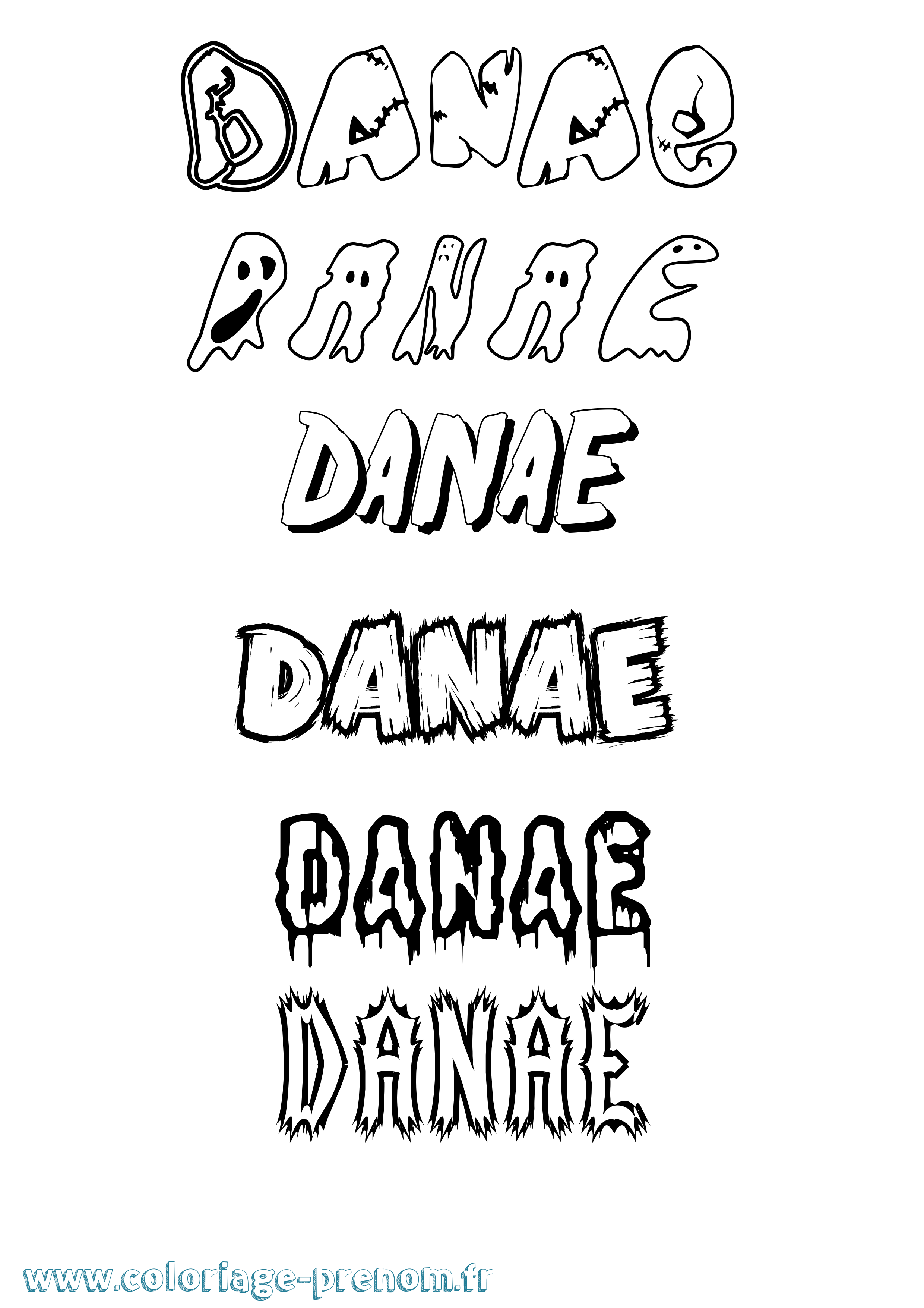 Coloriage Danae Coloriage prénom Danae