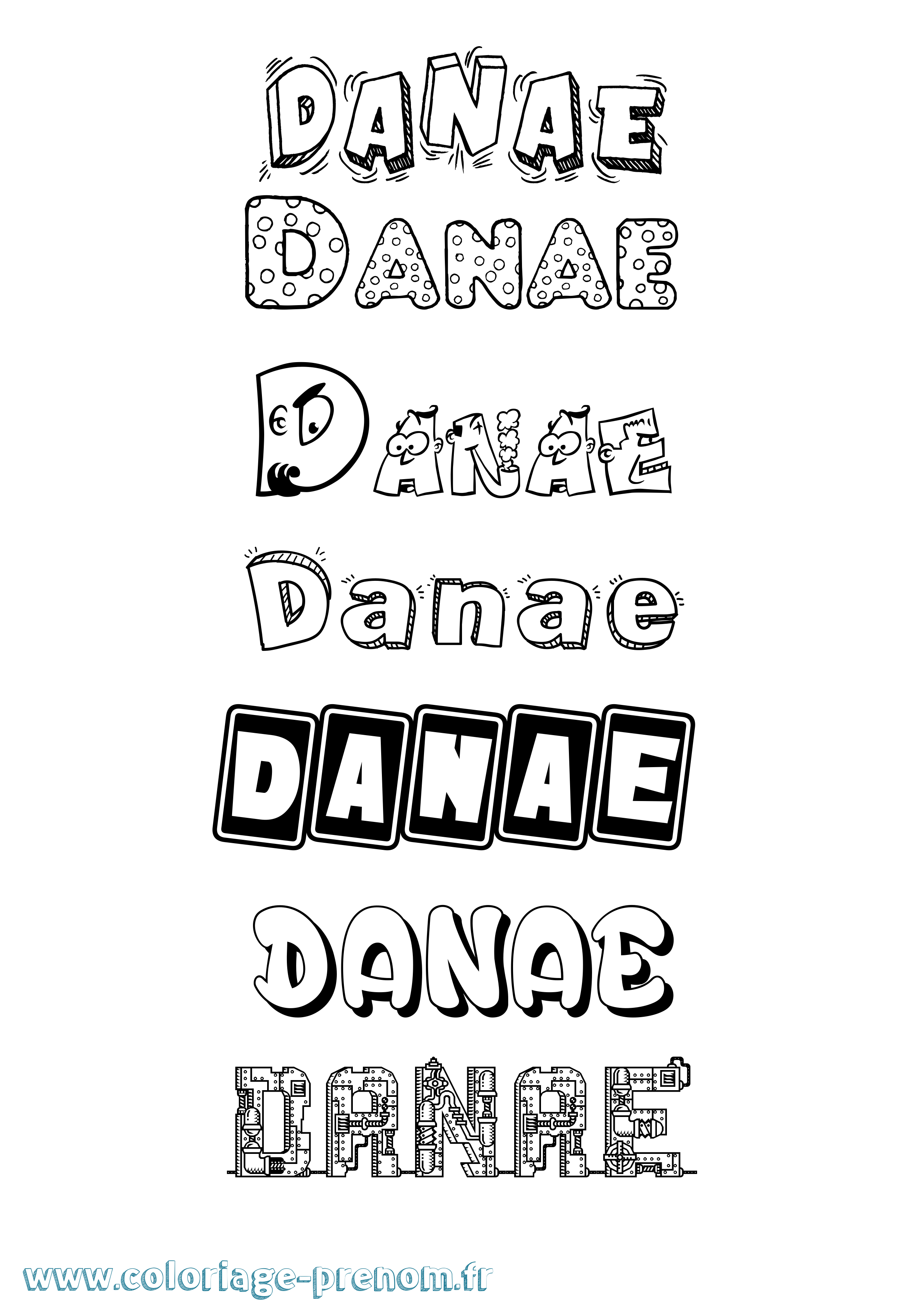 Coloriage Danae Coloriage prénom Danae