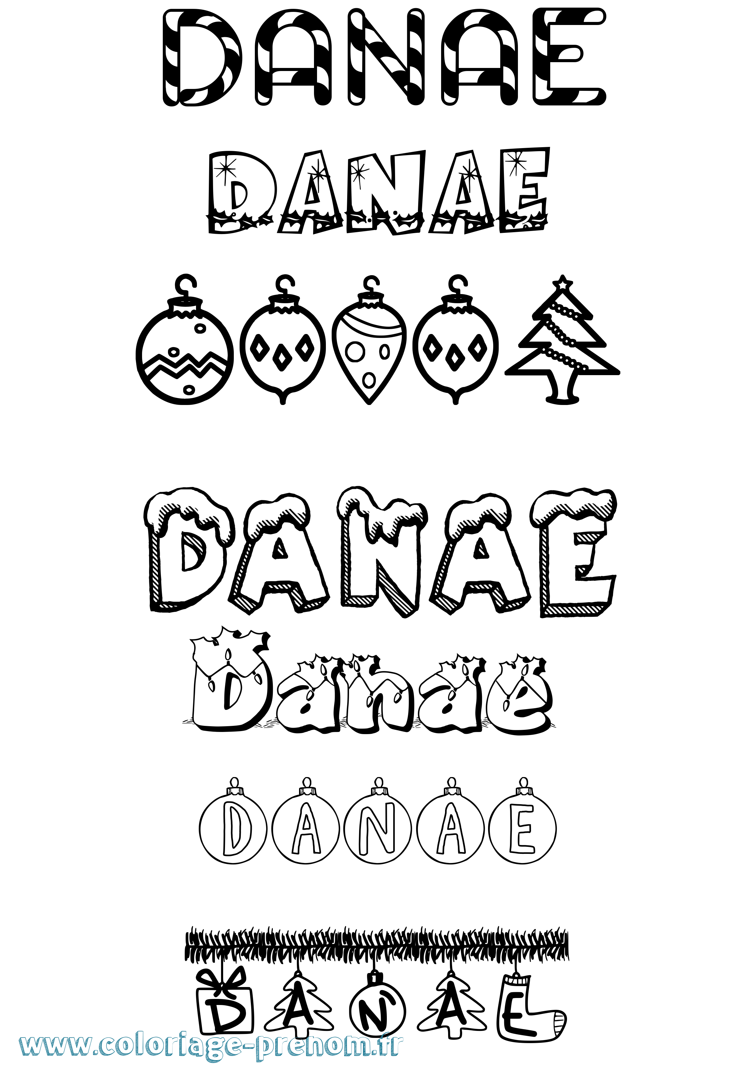 Coloriage Danae Coloriage prénom Danae