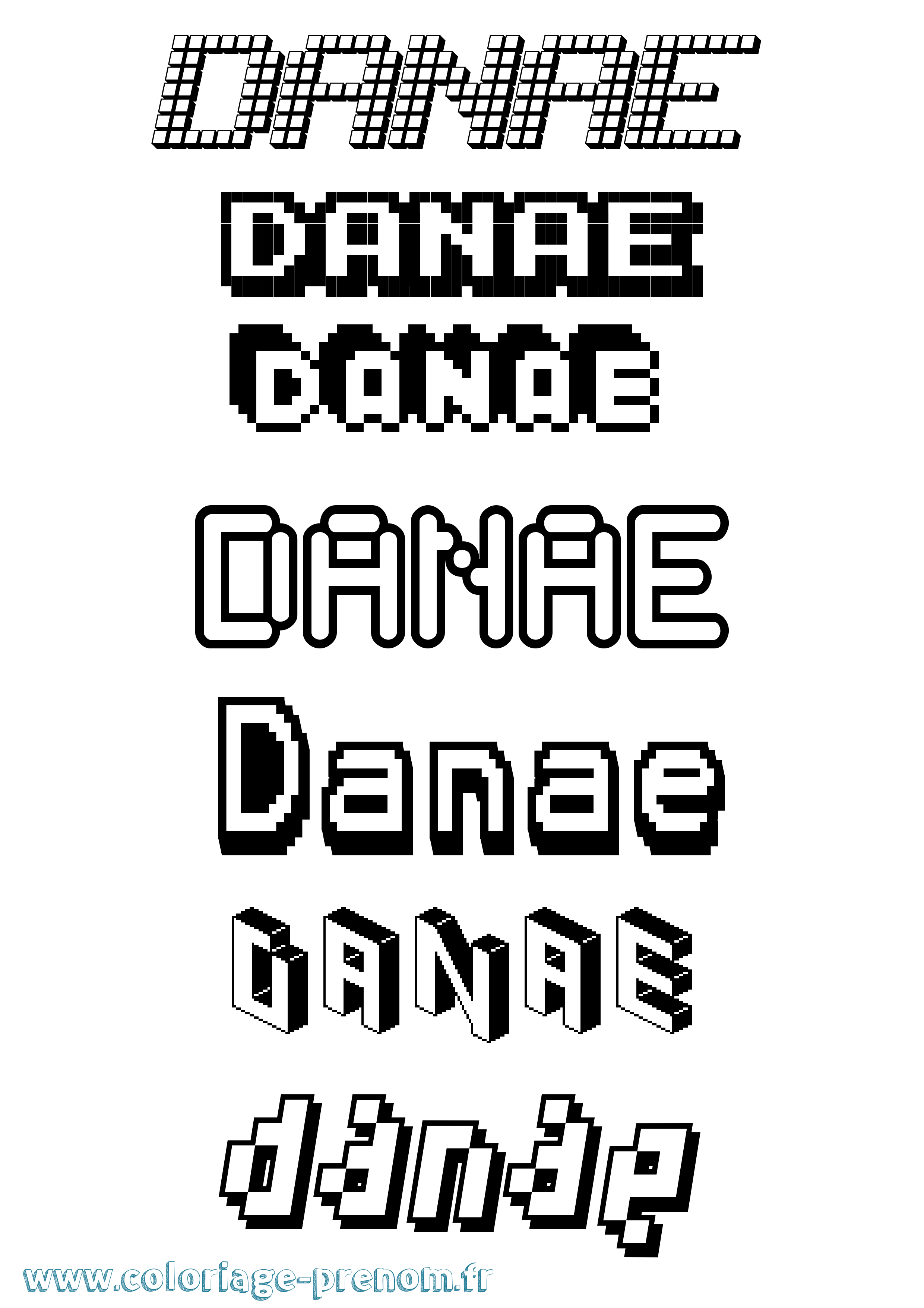 Coloriage Danae Coloriage prénom Danae
