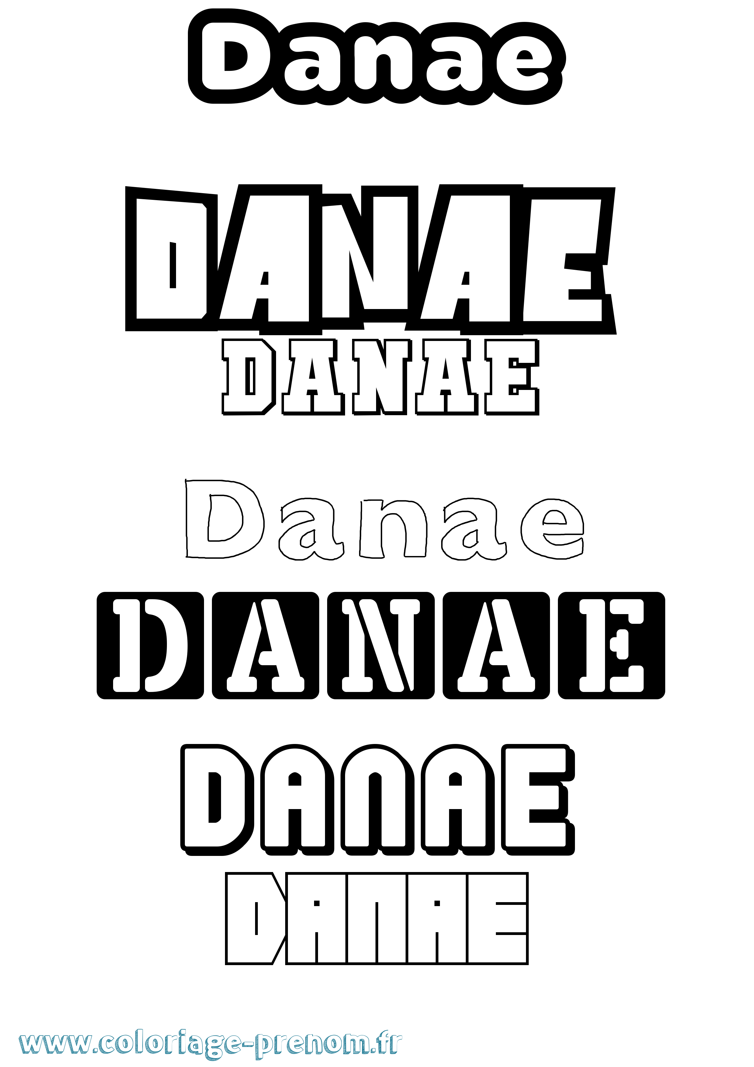 Coloriage Danae Coloriage prénom Danae