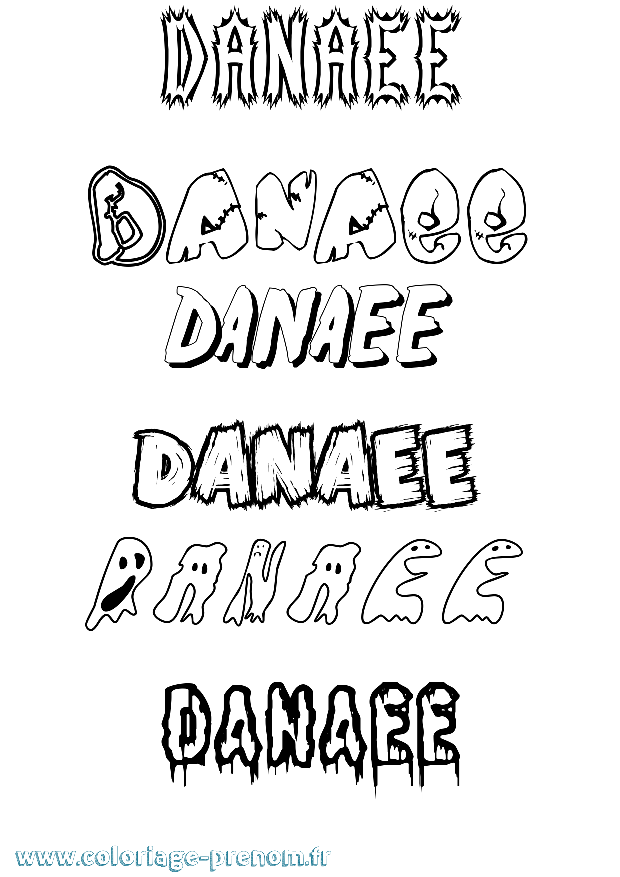 Coloriage Danaee Frisson Coloriage prénom Danaee Frisson