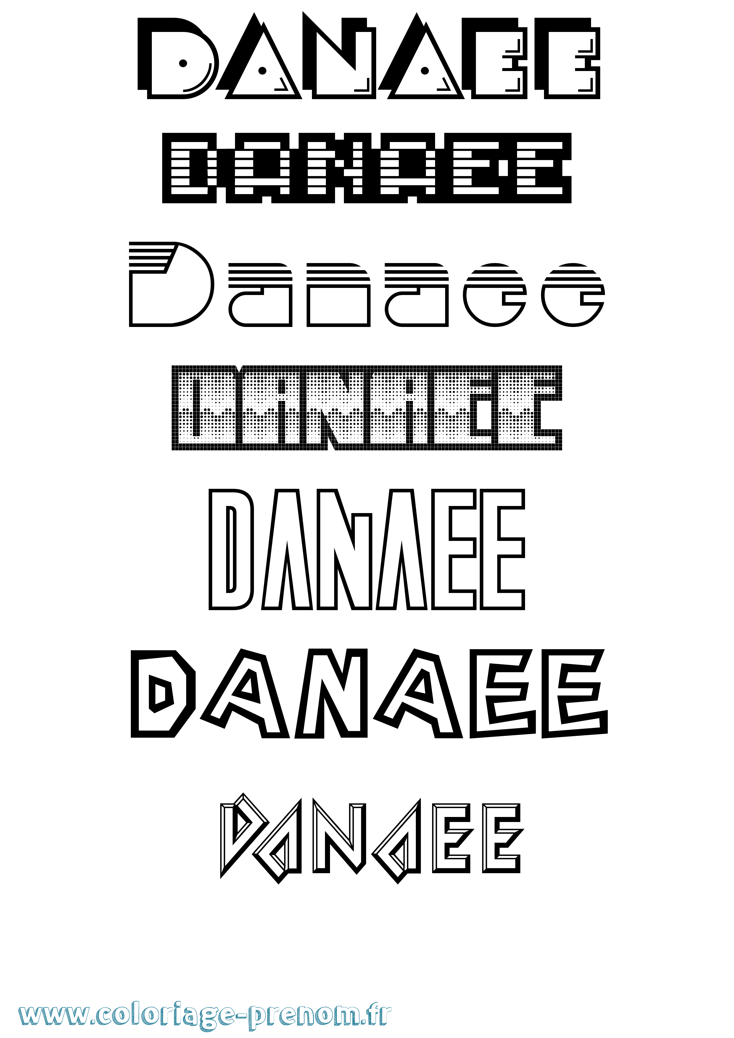 Coloriage Danaee Jeux Vidéos Coloriage prénom Danaee Jeux Vidéos