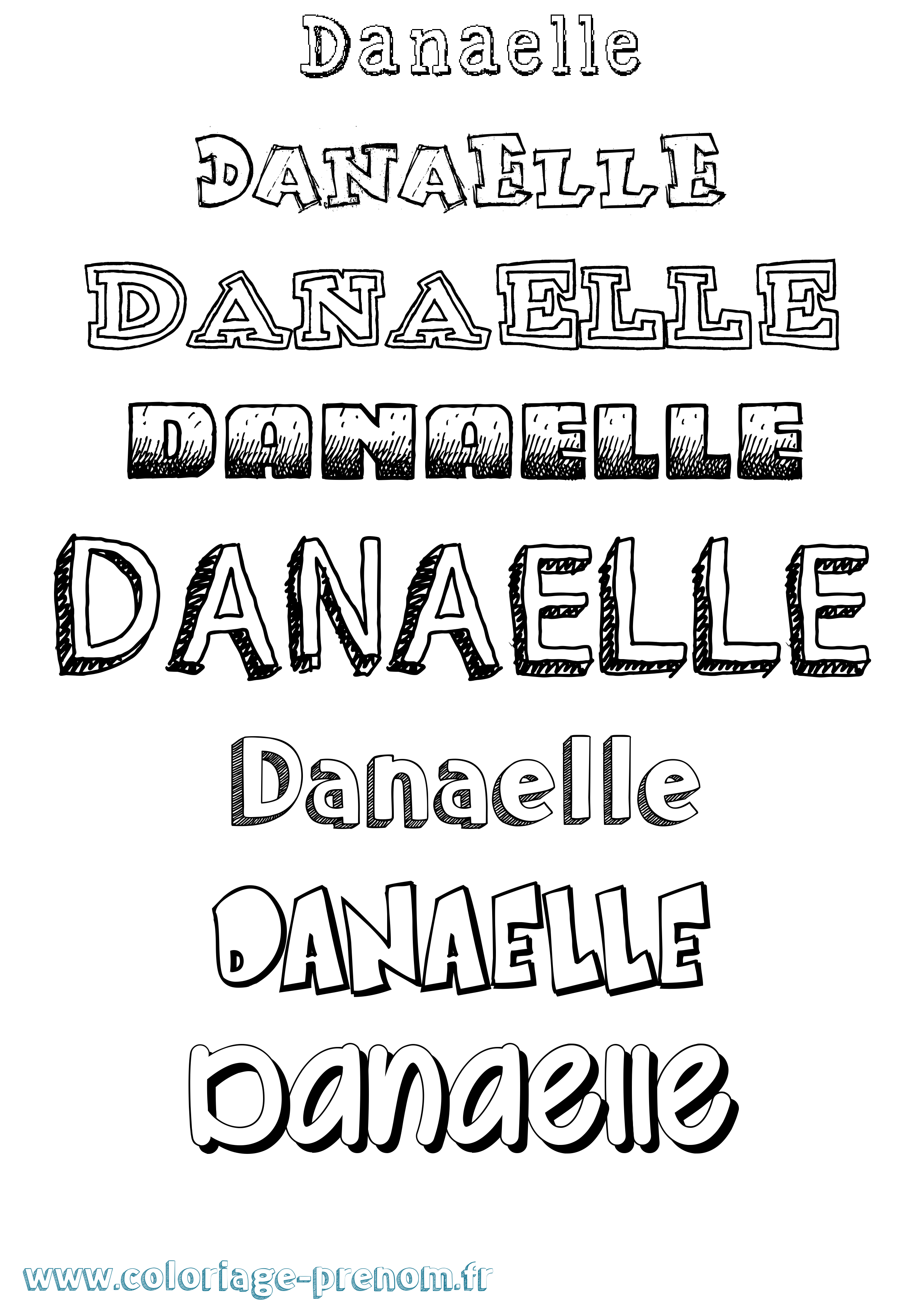 Coloriage prénom Danaelle Dessiné