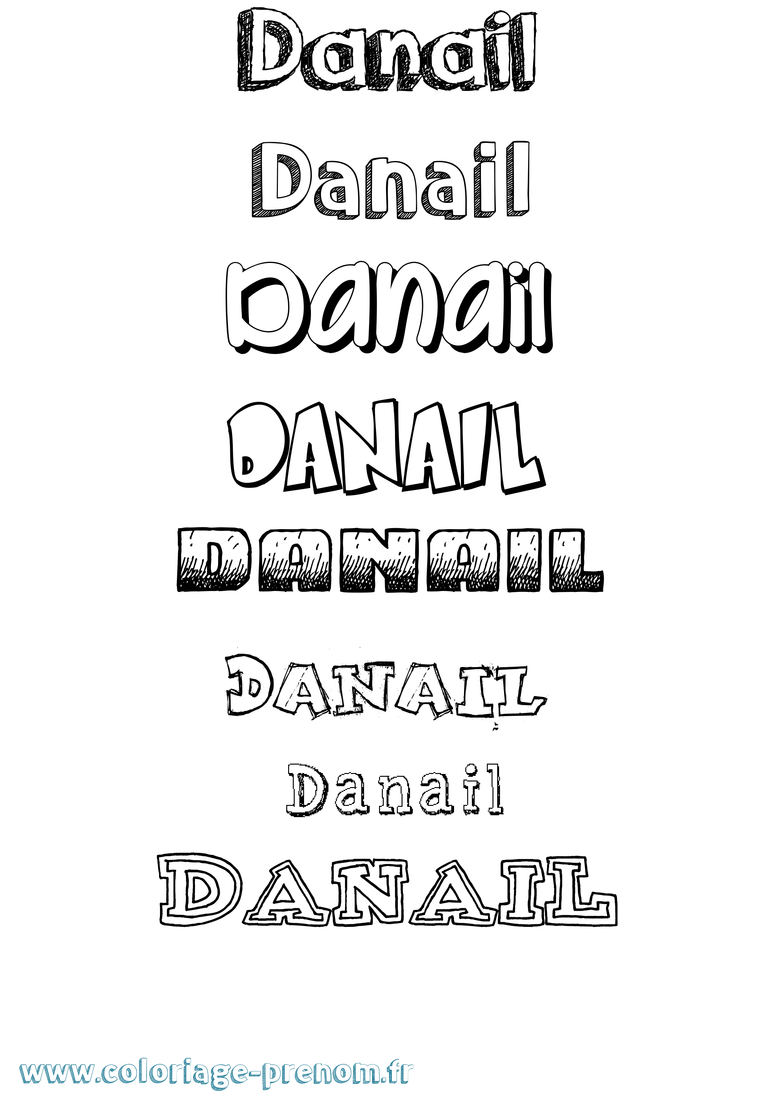 Coloriage prénom Danail Dessiné