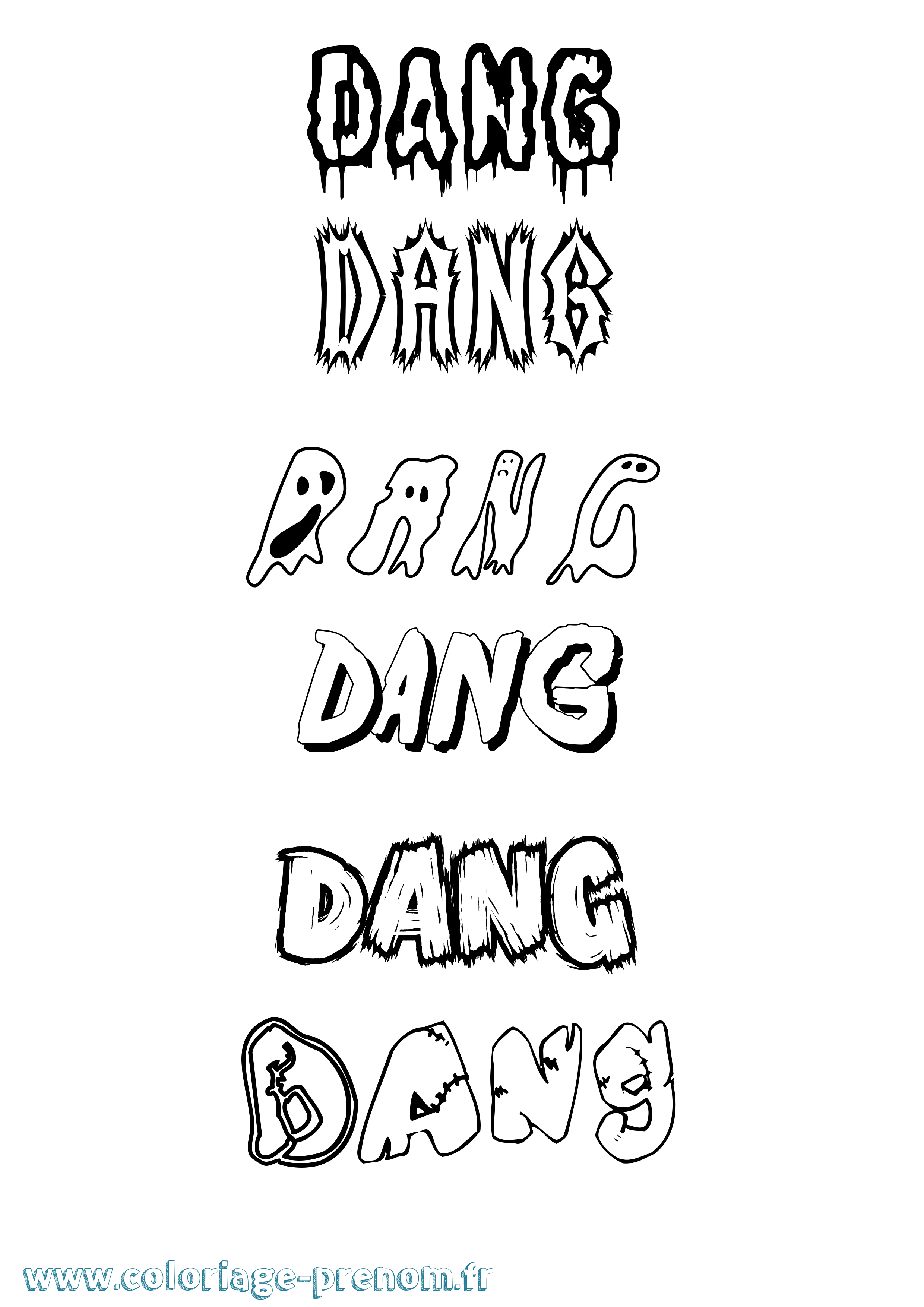 Coloriage Dang Frisson Coloriage prénom Dang Frisson