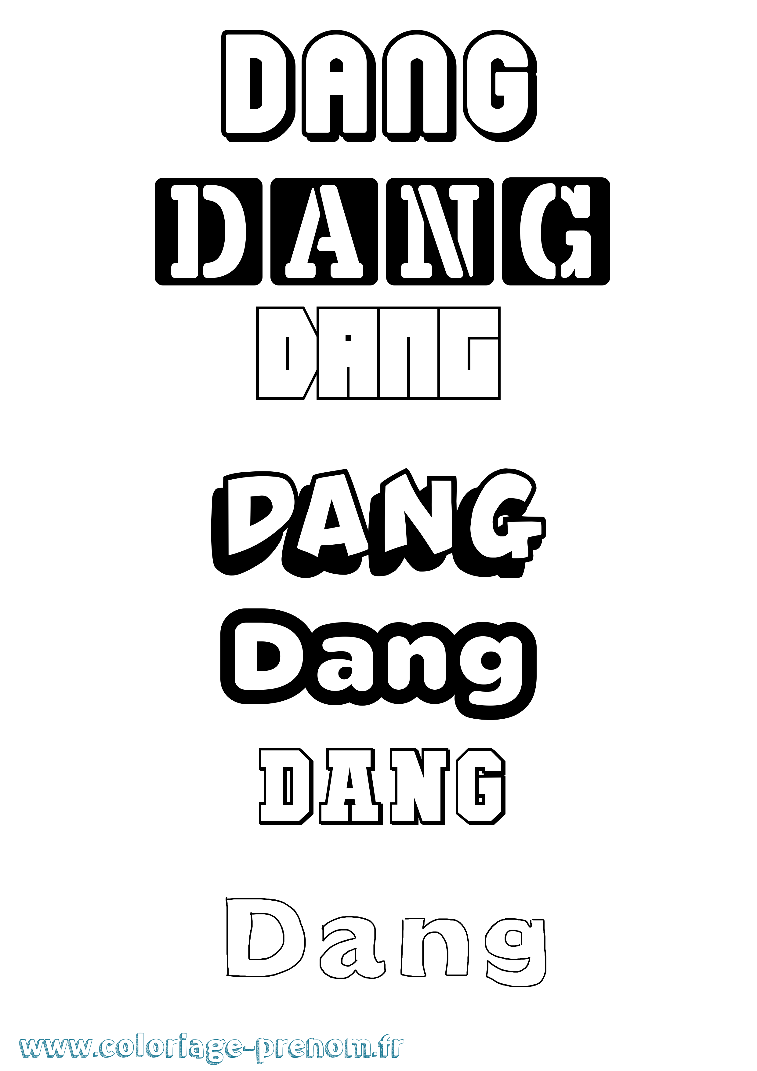 Coloriage Dang Simple Coloriage prénom Dang Simple