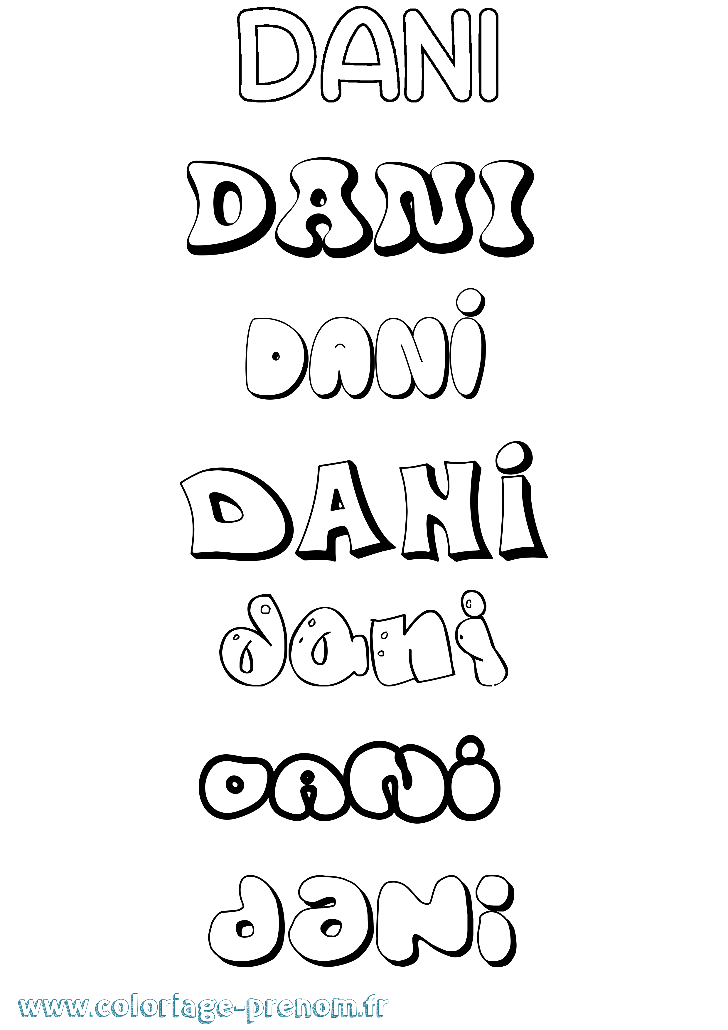 Coloriage Dani Coloriage prénom Dani