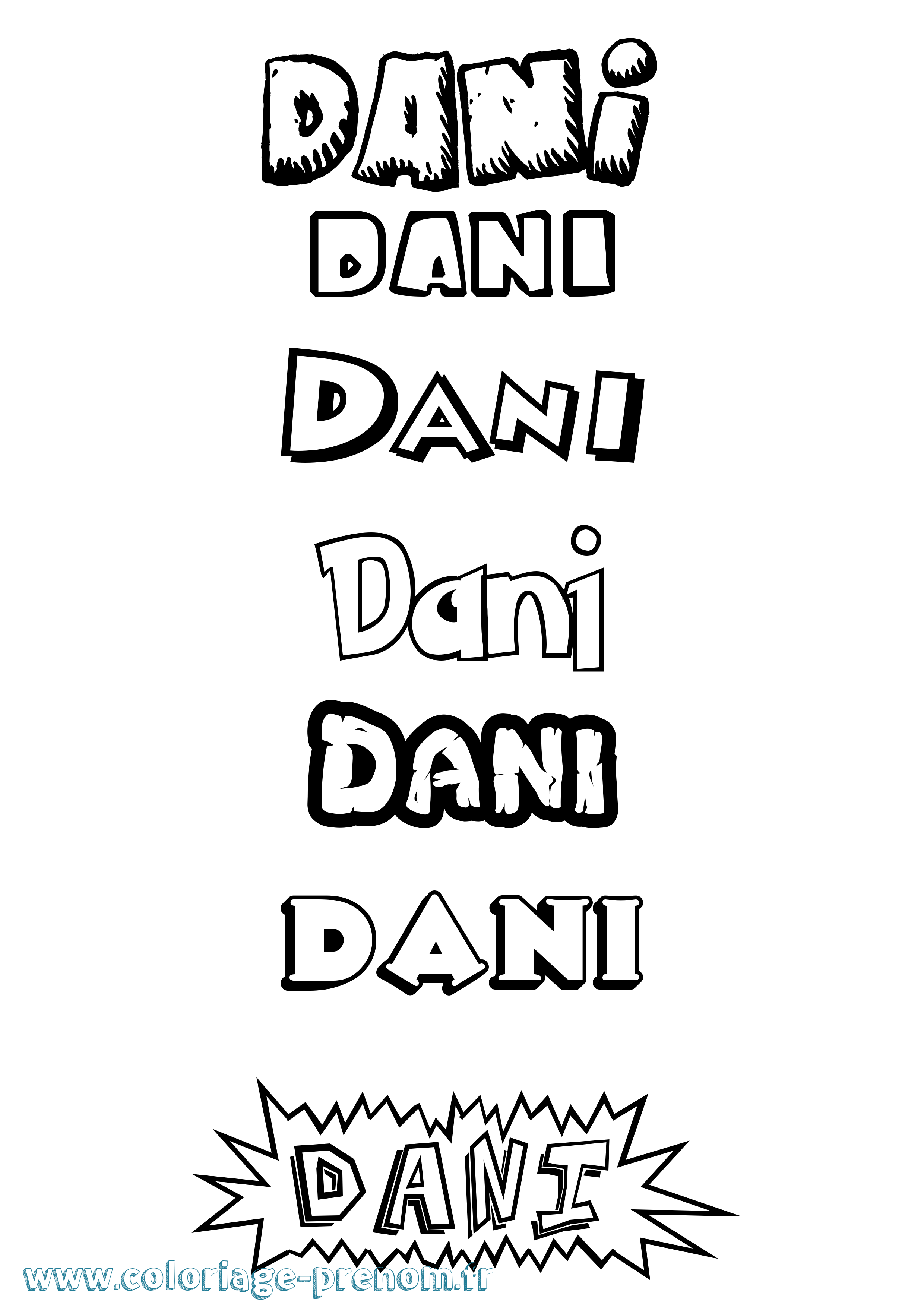 Coloriage Dani Coloriage prénom Dani