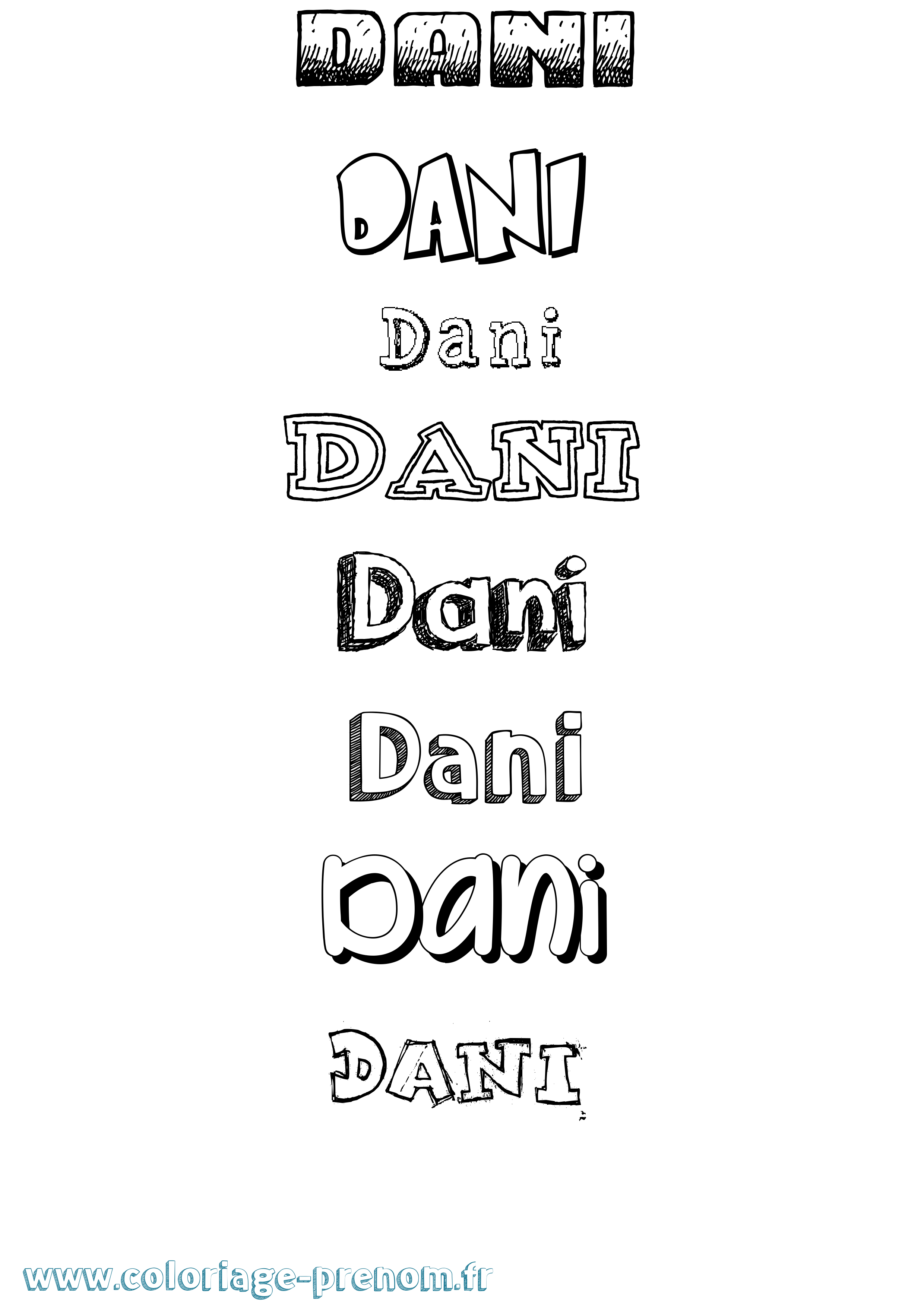 Coloriage Dani Coloriage prénom Dani