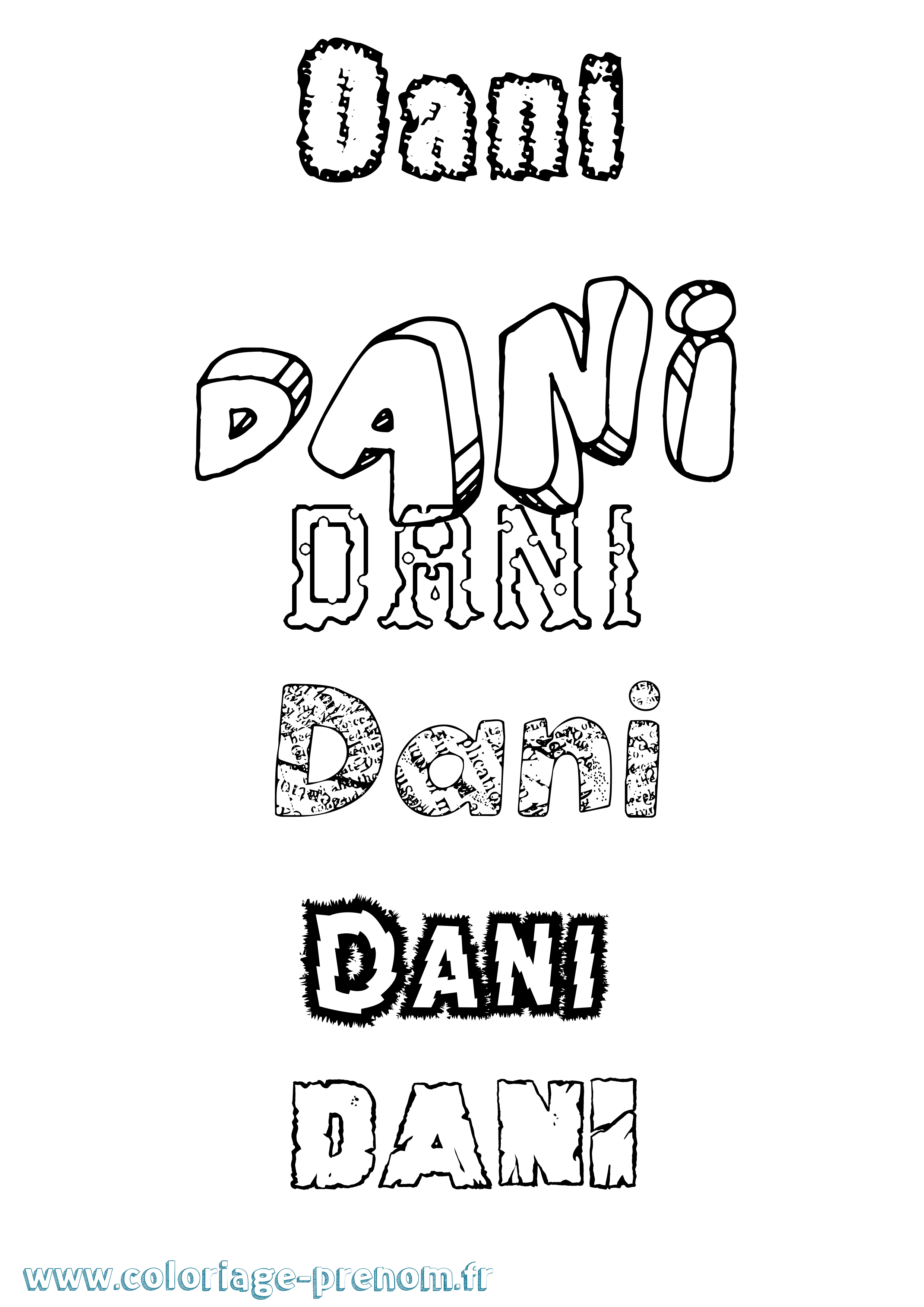 Coloriage Dani Coloriage prénom Dani