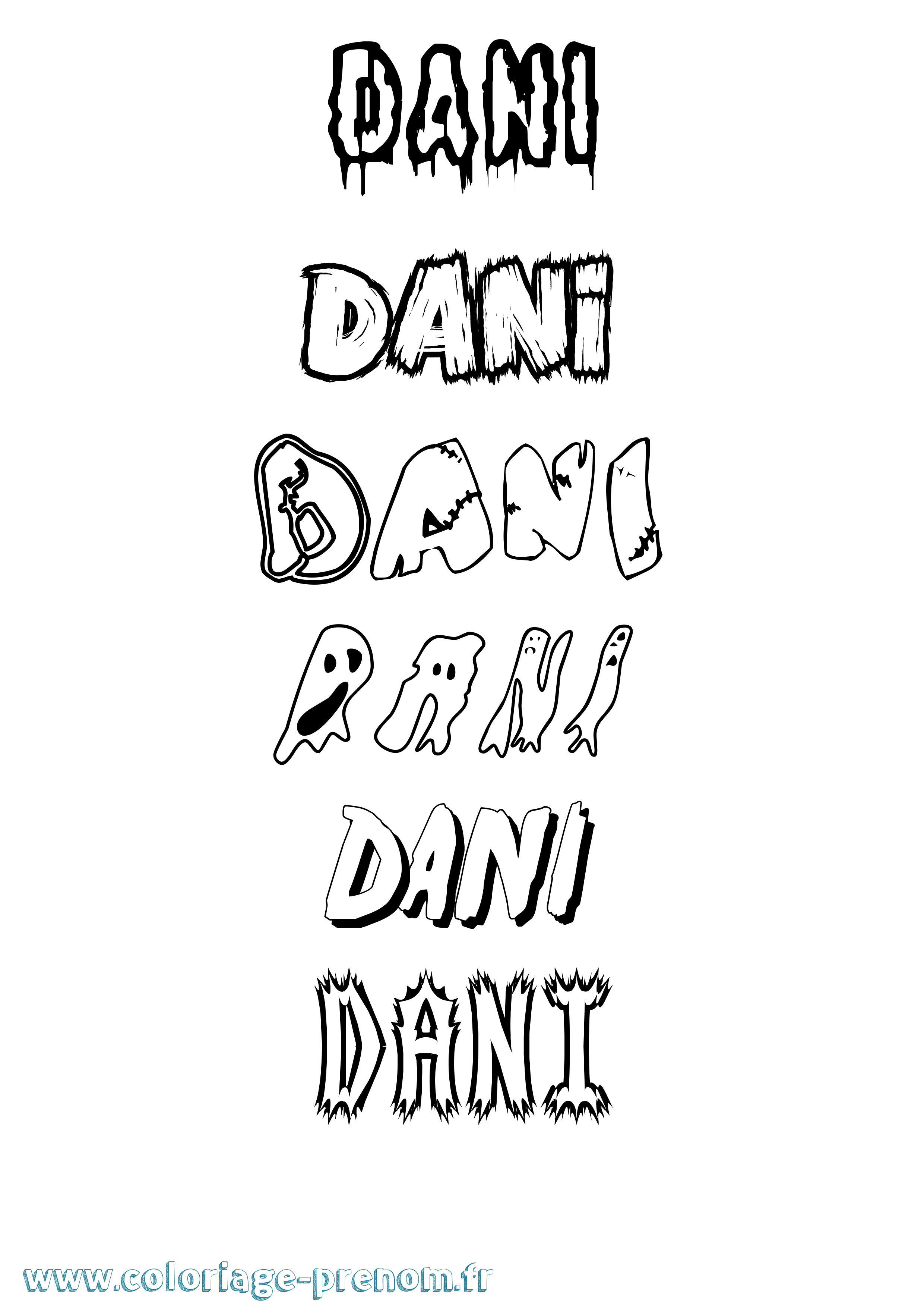 Coloriage Dani Coloriage prénom Dani