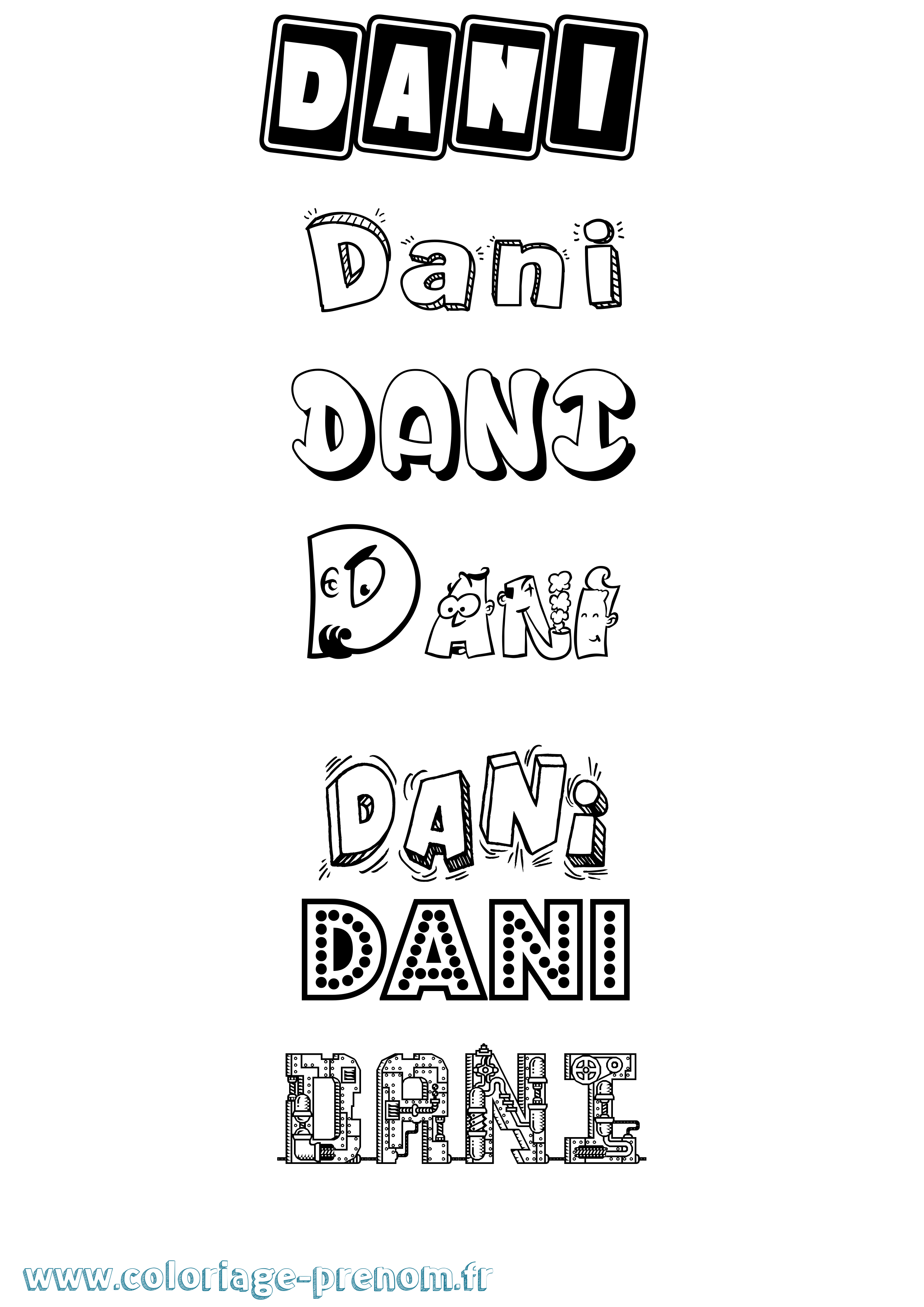 Coloriage Dani Coloriage prénom Dani
