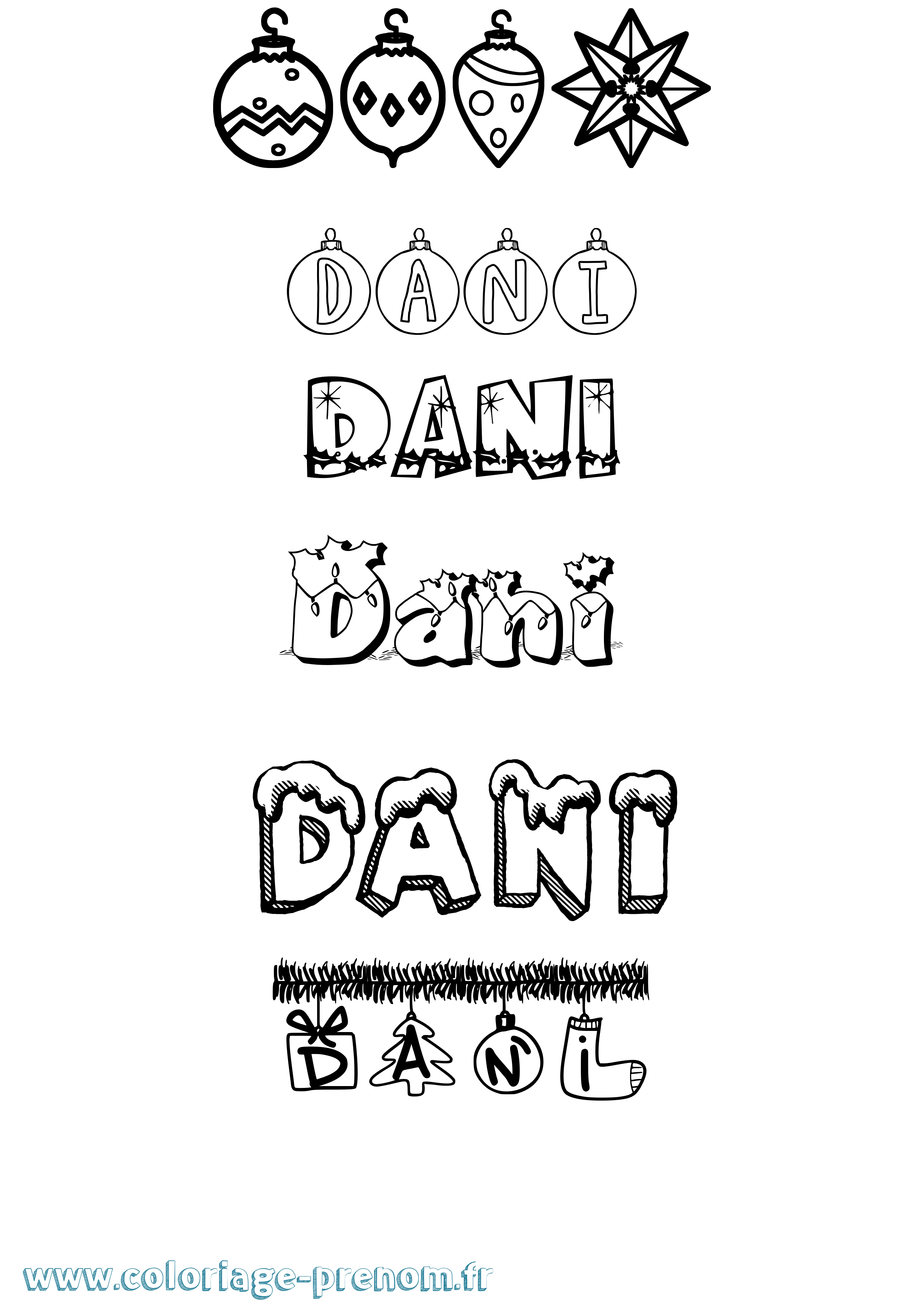 Coloriage Dani Coloriage prénom Dani