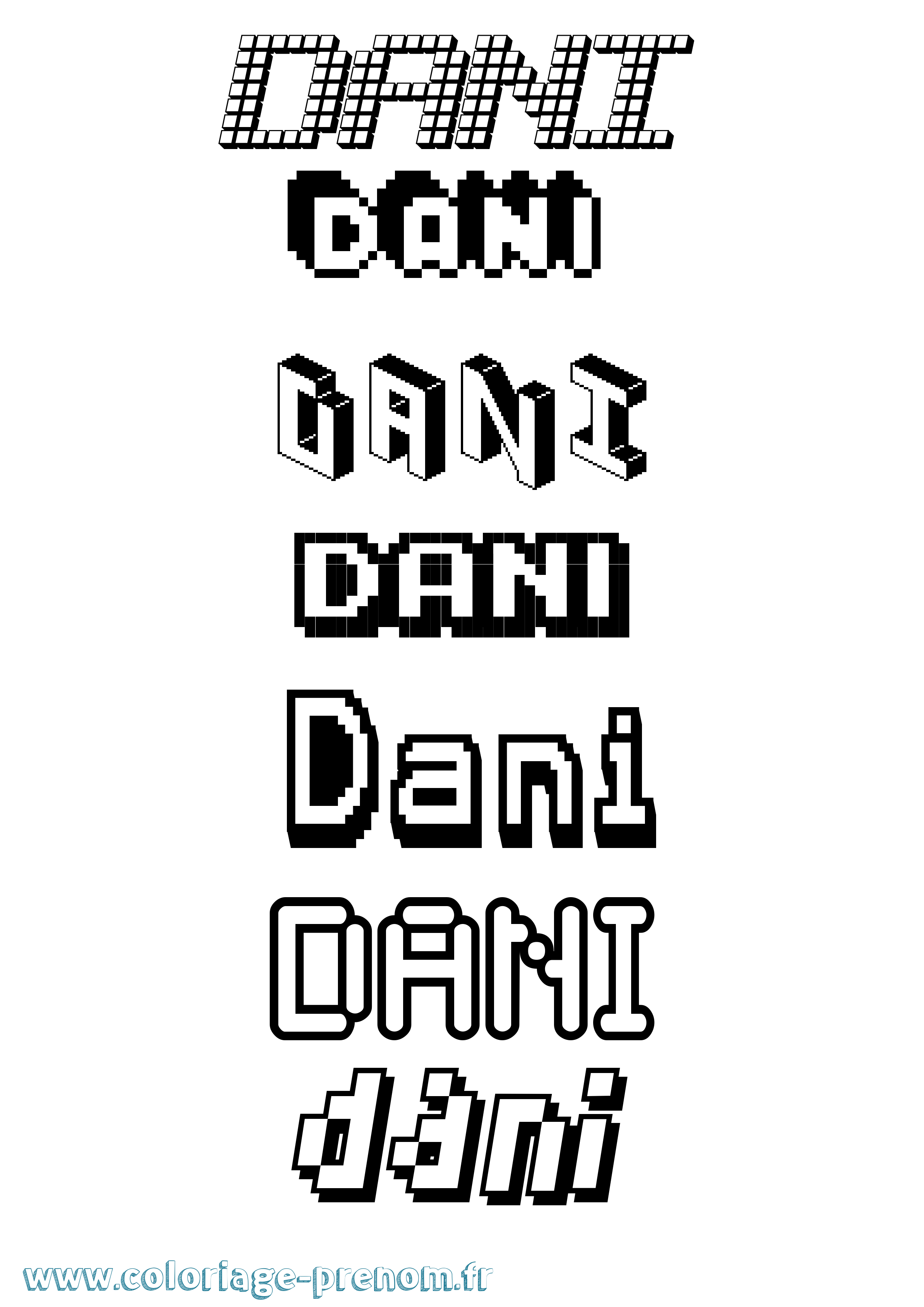 Coloriage Dani Coloriage prénom Dani