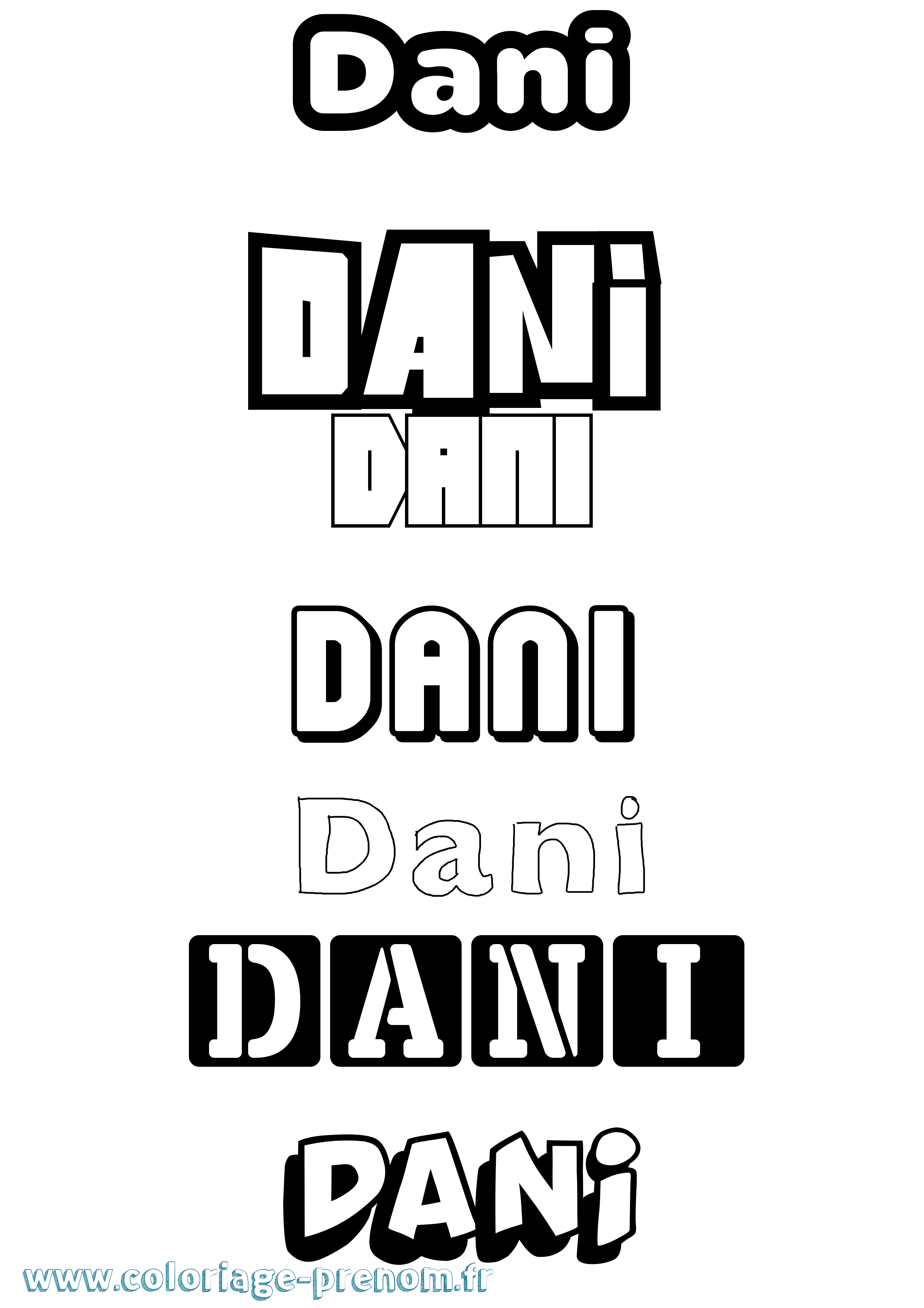 Coloriage Dani Coloriage prénom Dani