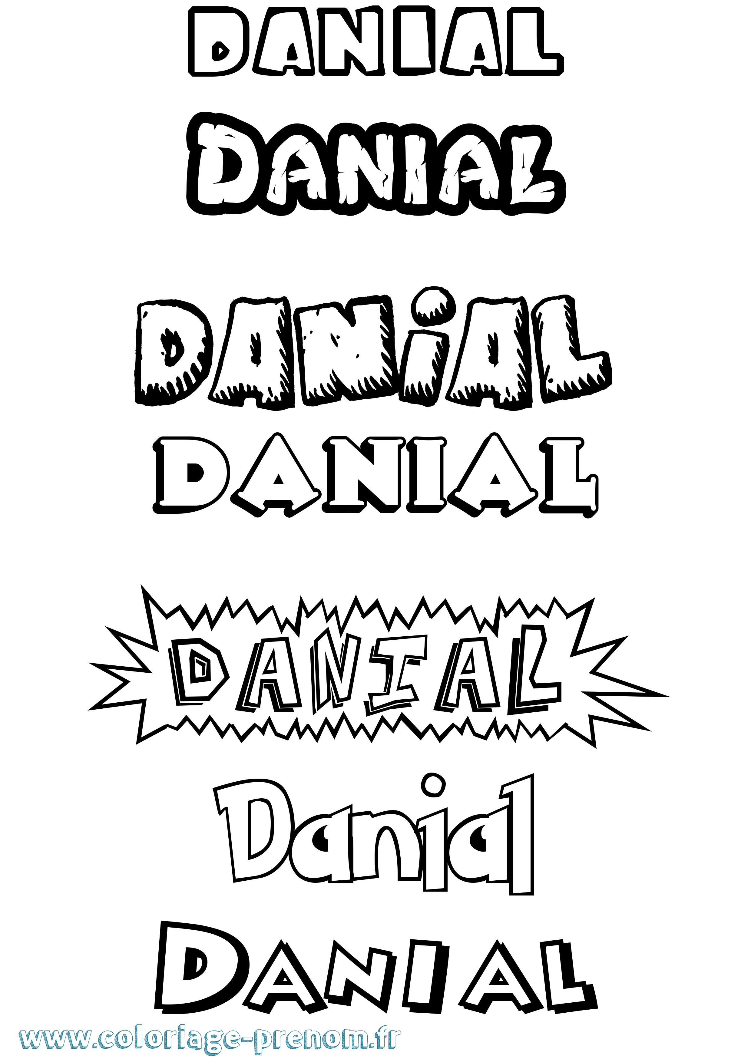 Coloriage prénom Danial Dessin Animé