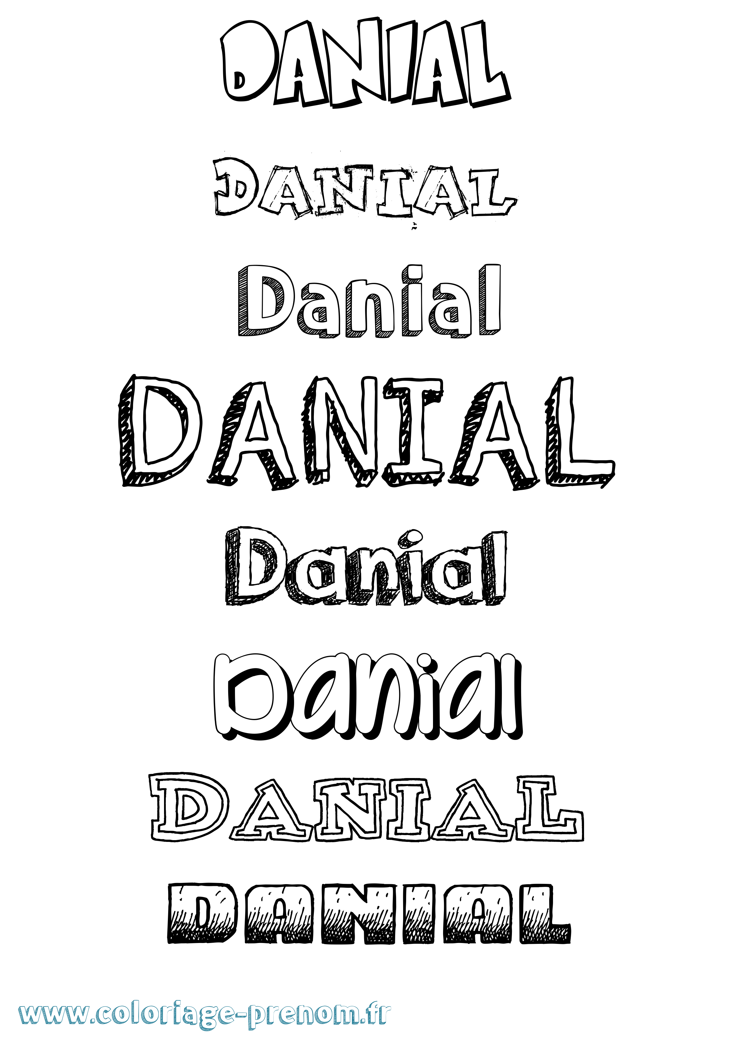 Coloriage prénom Danial Dessiné