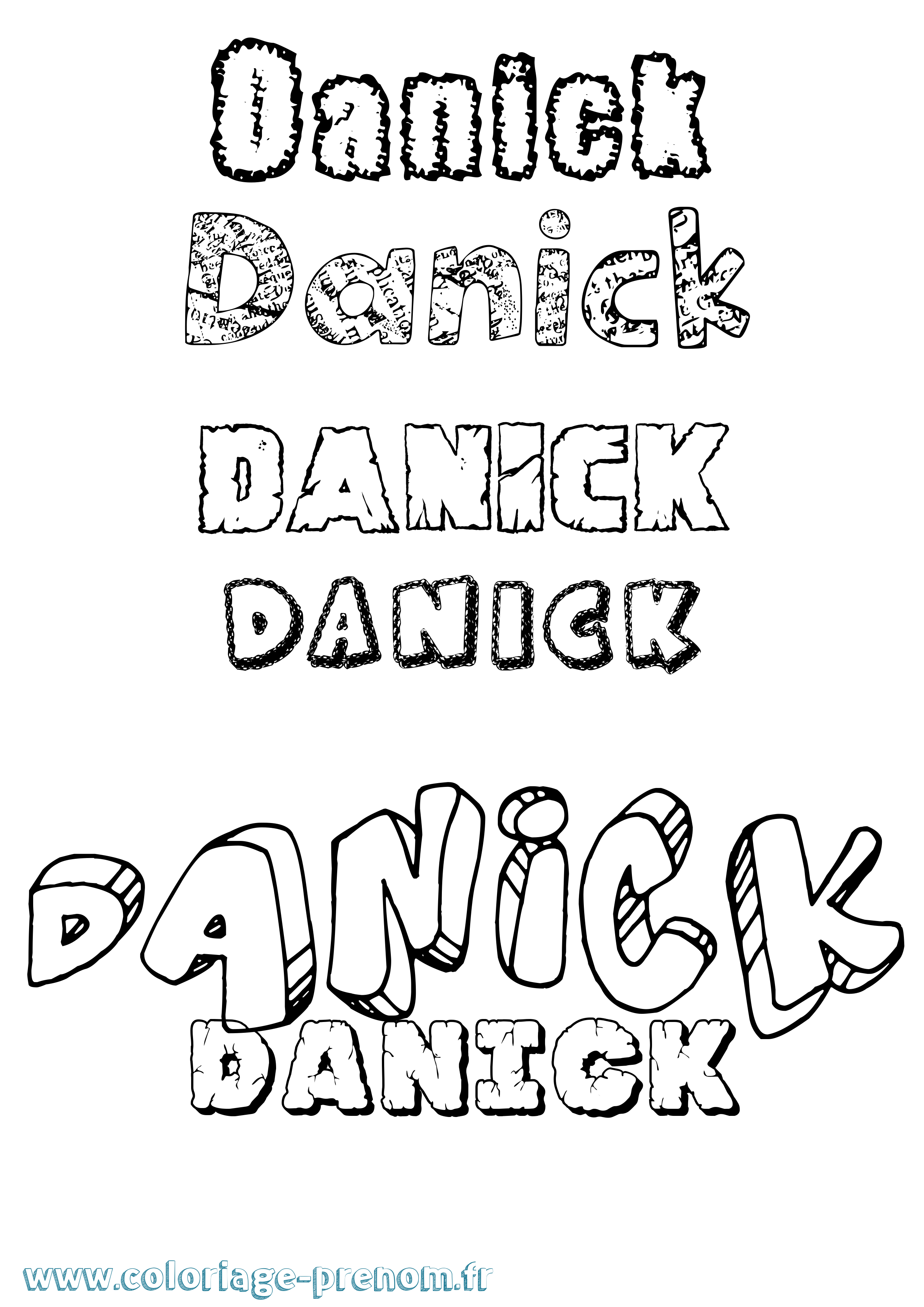 Coloriage Danick Destructuré Coloriage prénom Danick Destructuré
