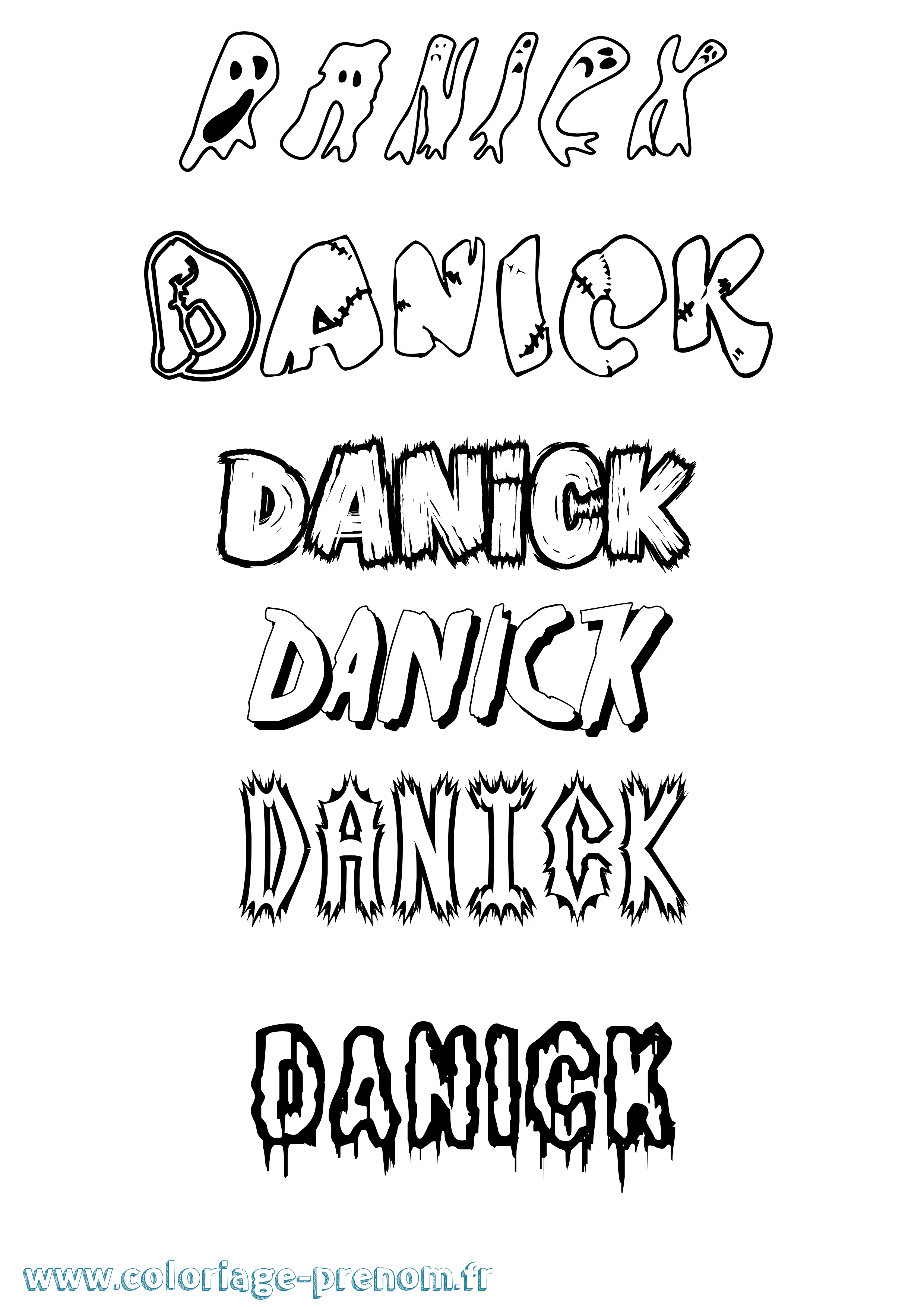 Coloriage Danick Frisson Coloriage prénom Danick Frisson