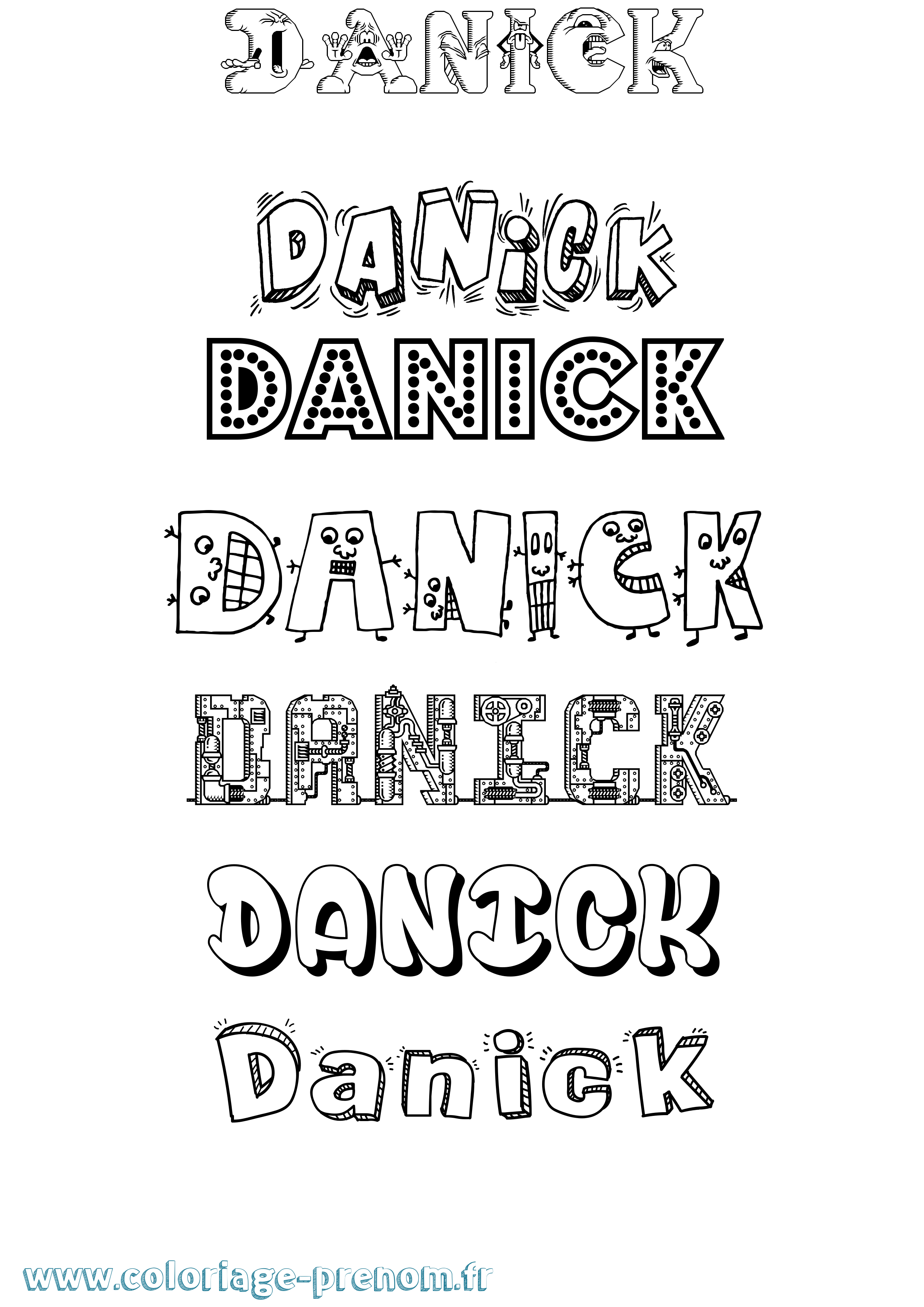 Coloriage Danick Fun Coloriage prénom Danick Fun