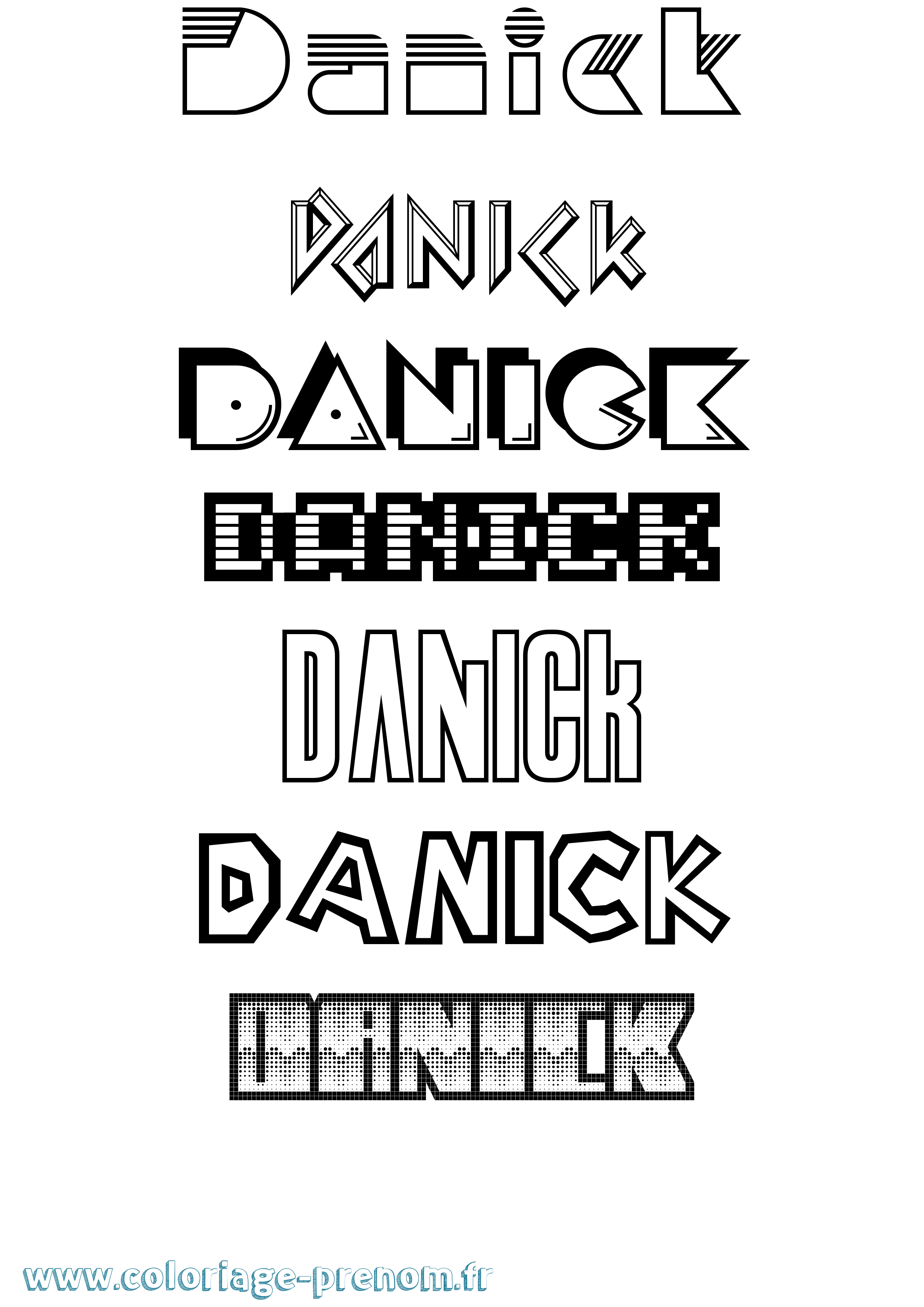 Coloriage Danick Jeux Vidéos Coloriage prénom Danick Jeux Vidéos