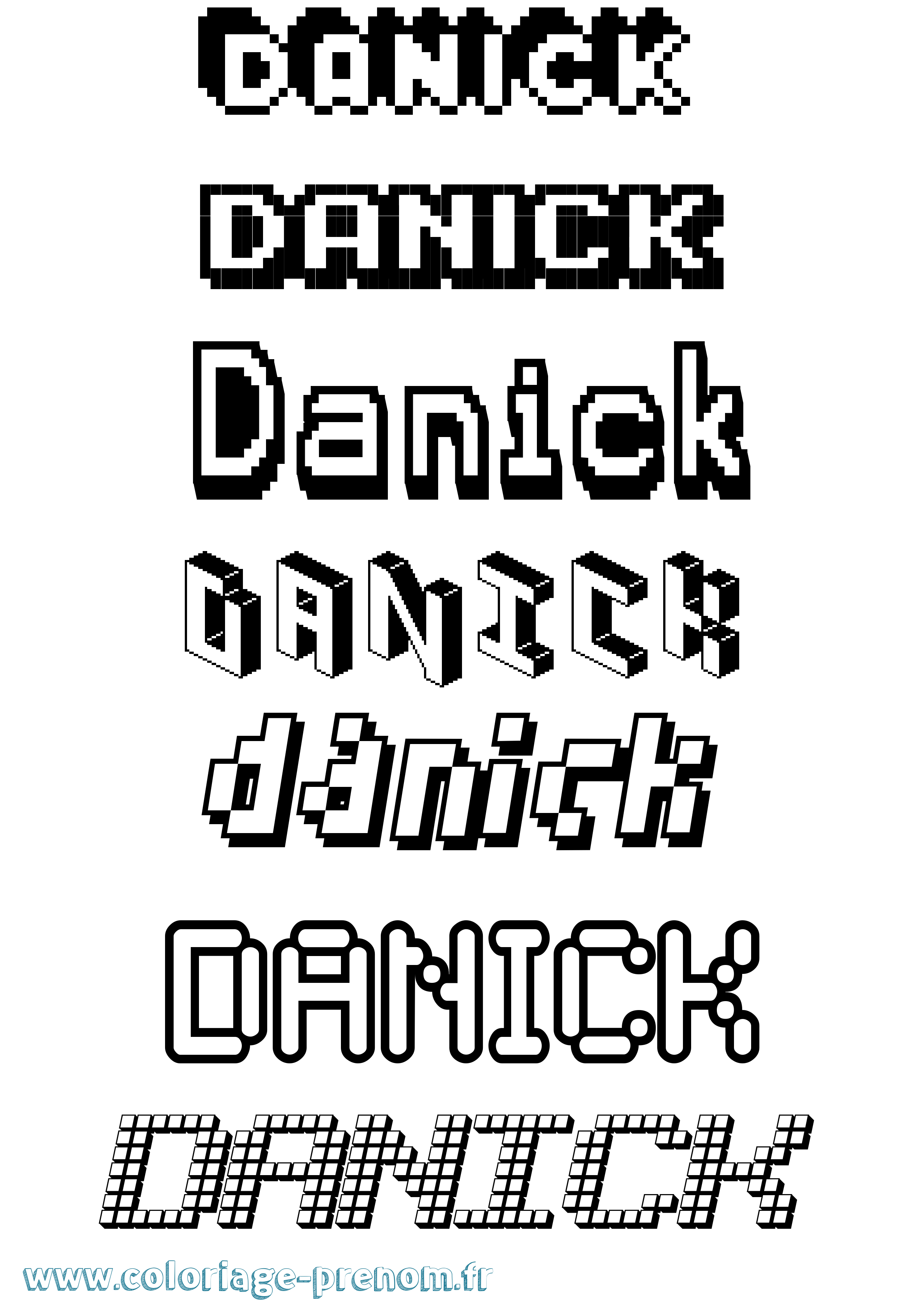 Coloriage Danick Pixel Coloriage prénom Danick Pixel