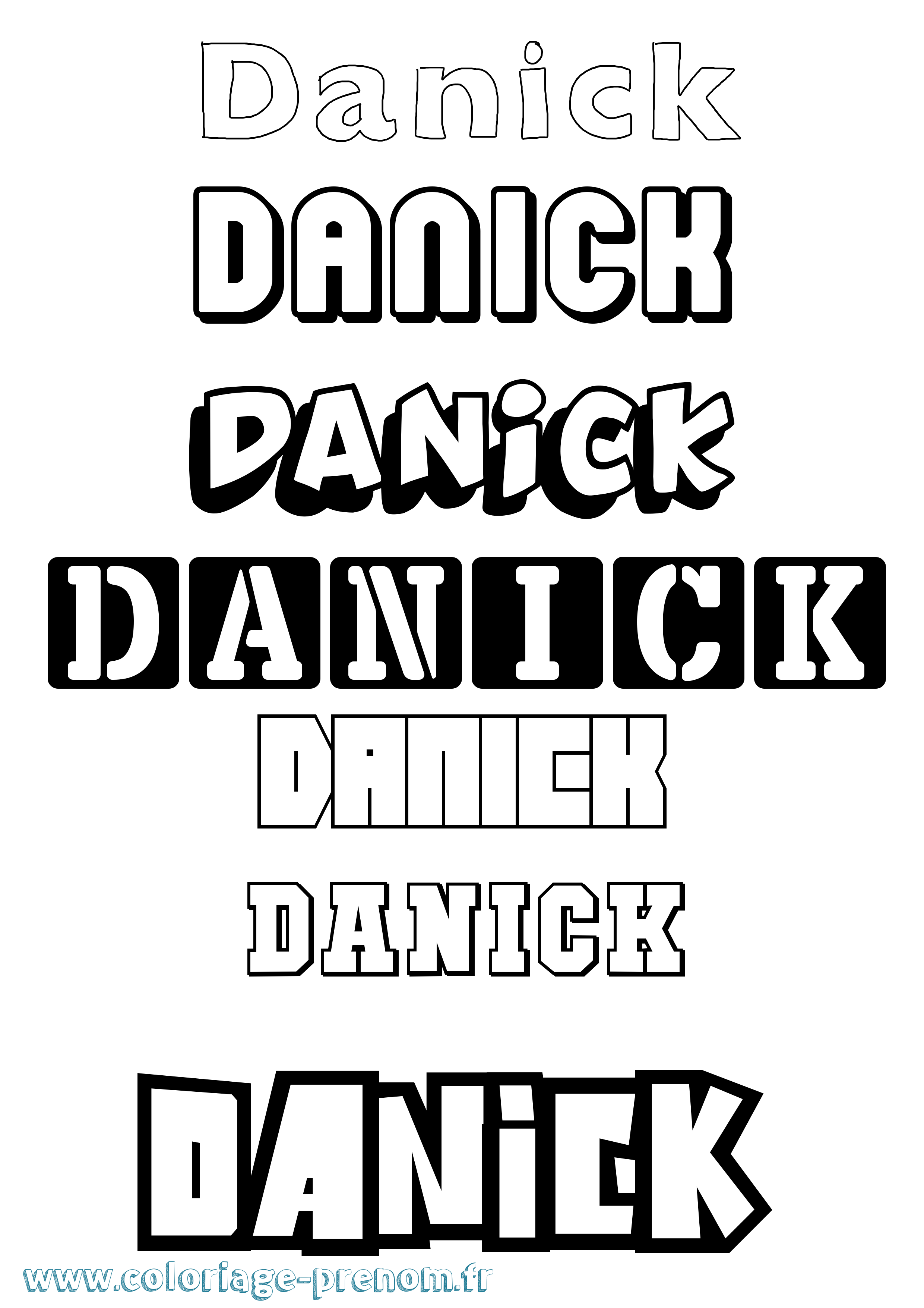 Coloriage Danick Simple Coloriage prénom Danick Simple