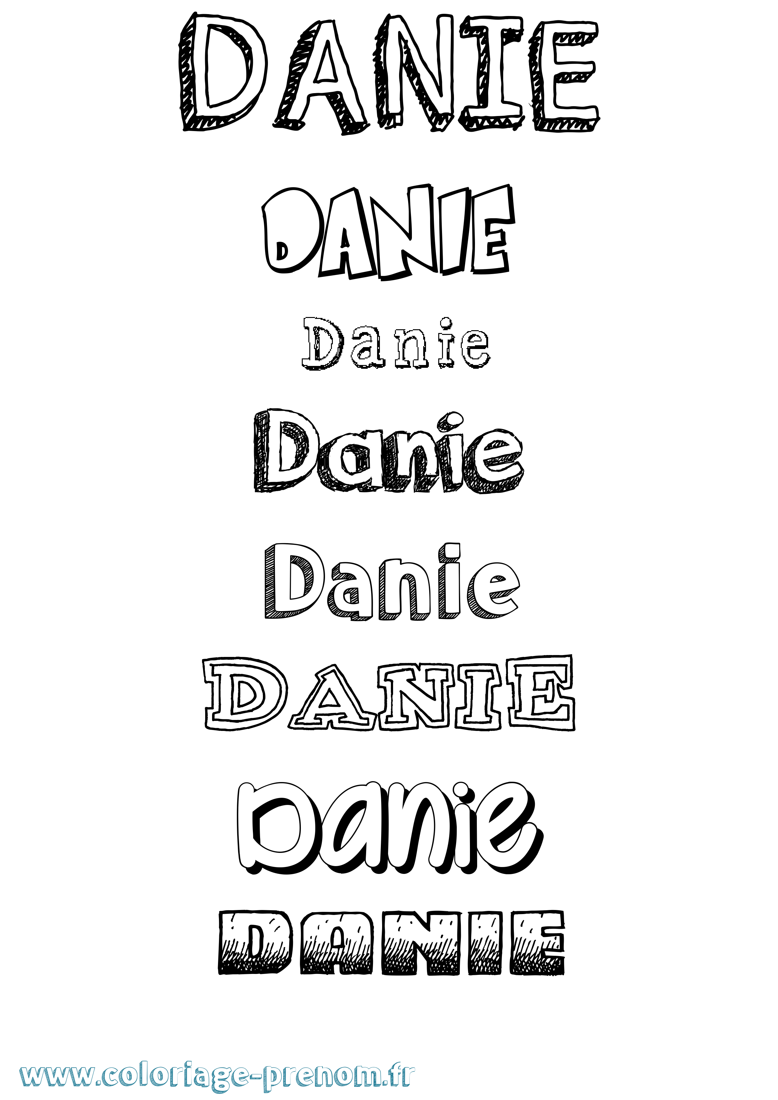 Coloriage Danie Dessiné Coloriage prénom Danie Dessiné