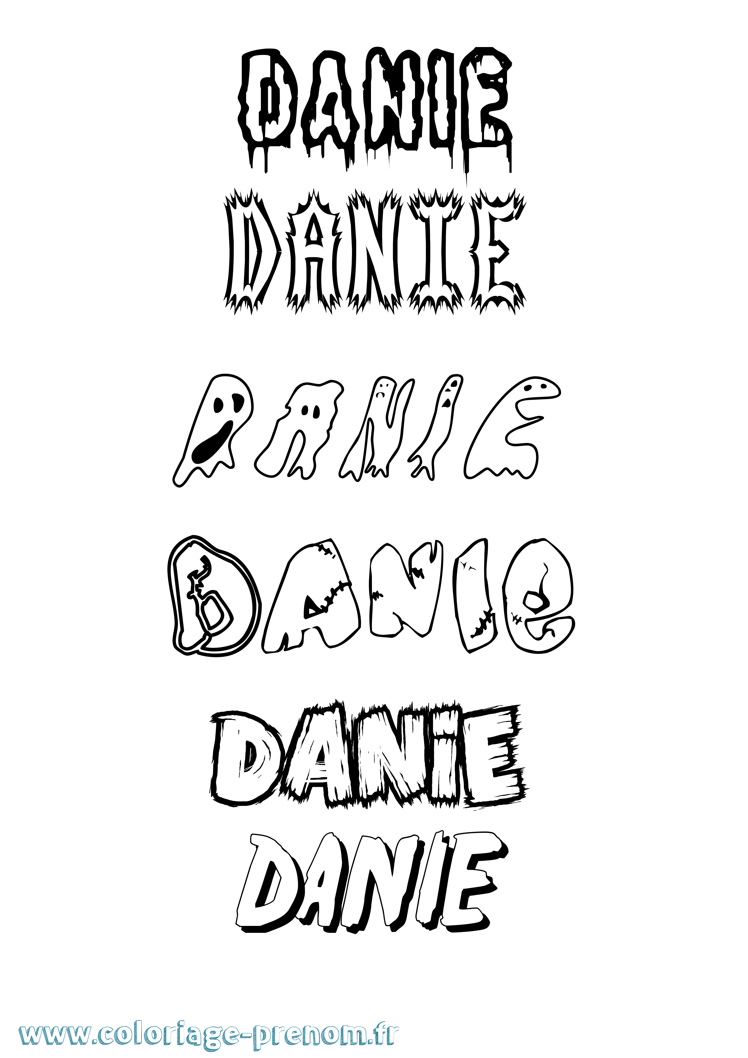 Coloriage Danie Frisson Coloriage prénom Danie Frisson