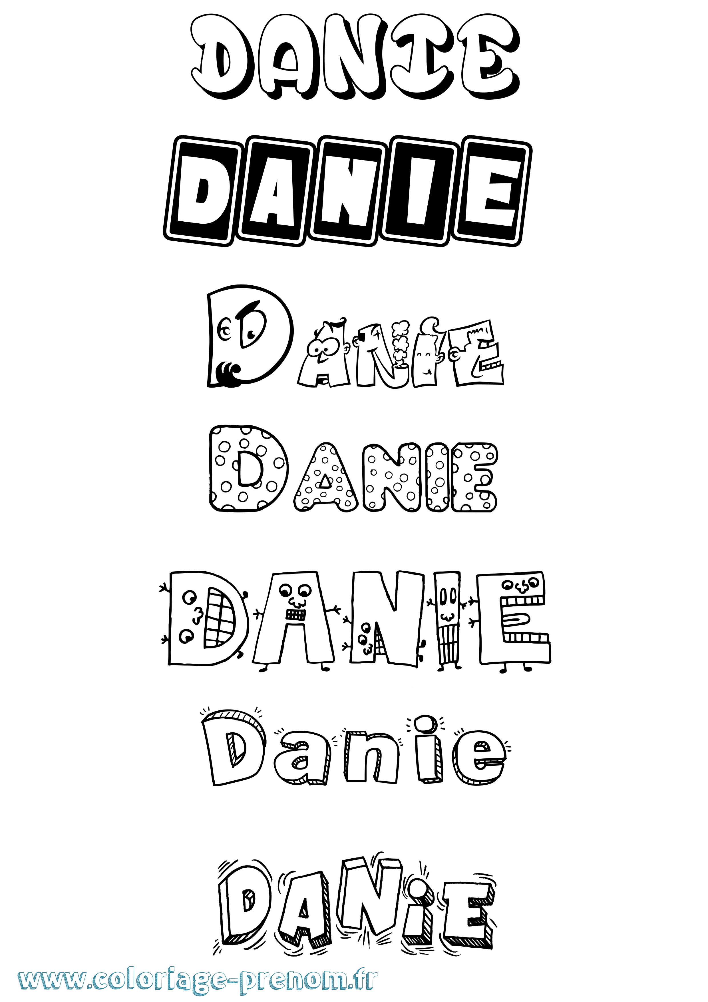 Coloriage Danie Fun Coloriage prénom Danie Fun
