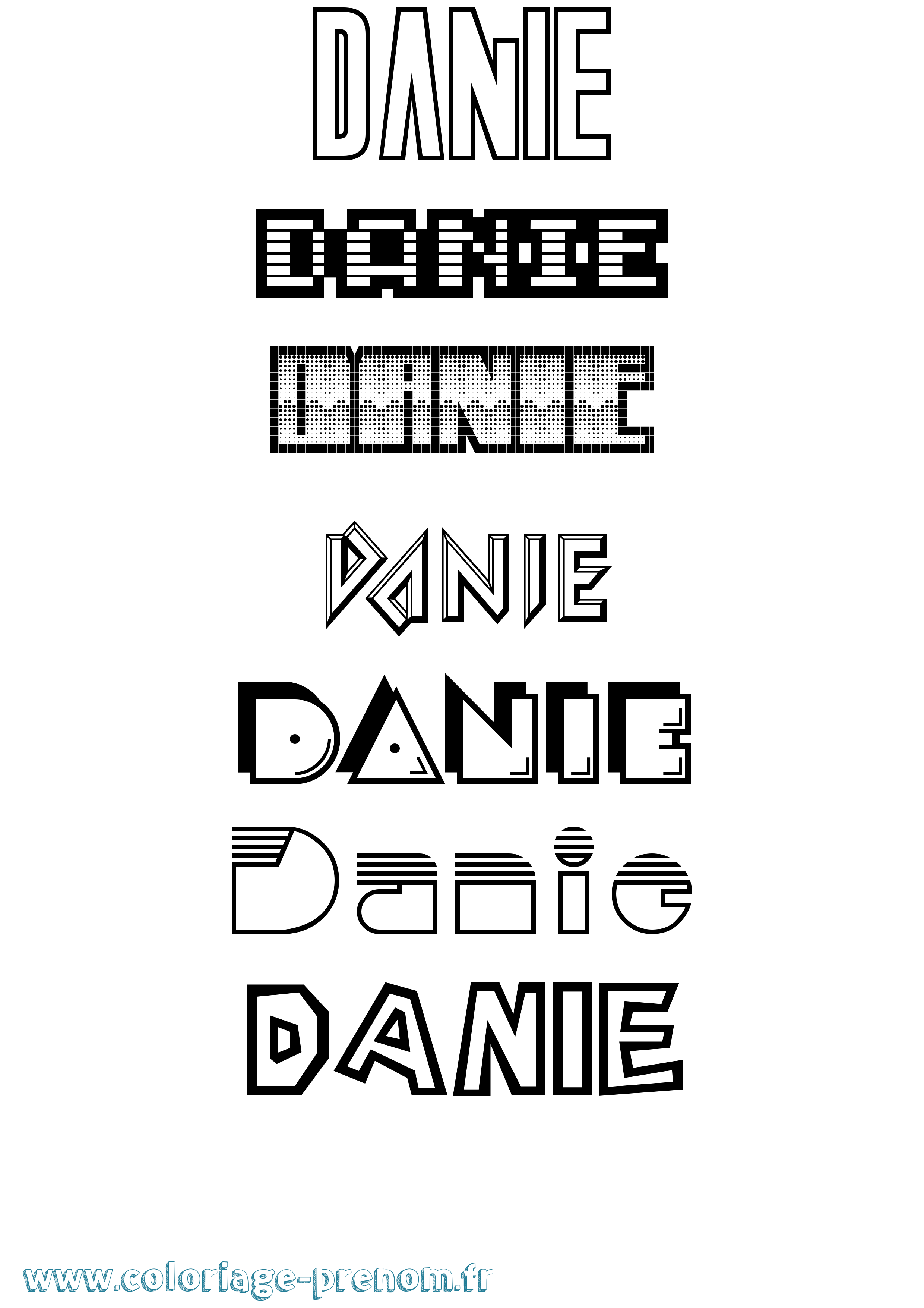 Coloriage Danie Jeux Vidéos Coloriage prénom Danie Jeux Vidéos