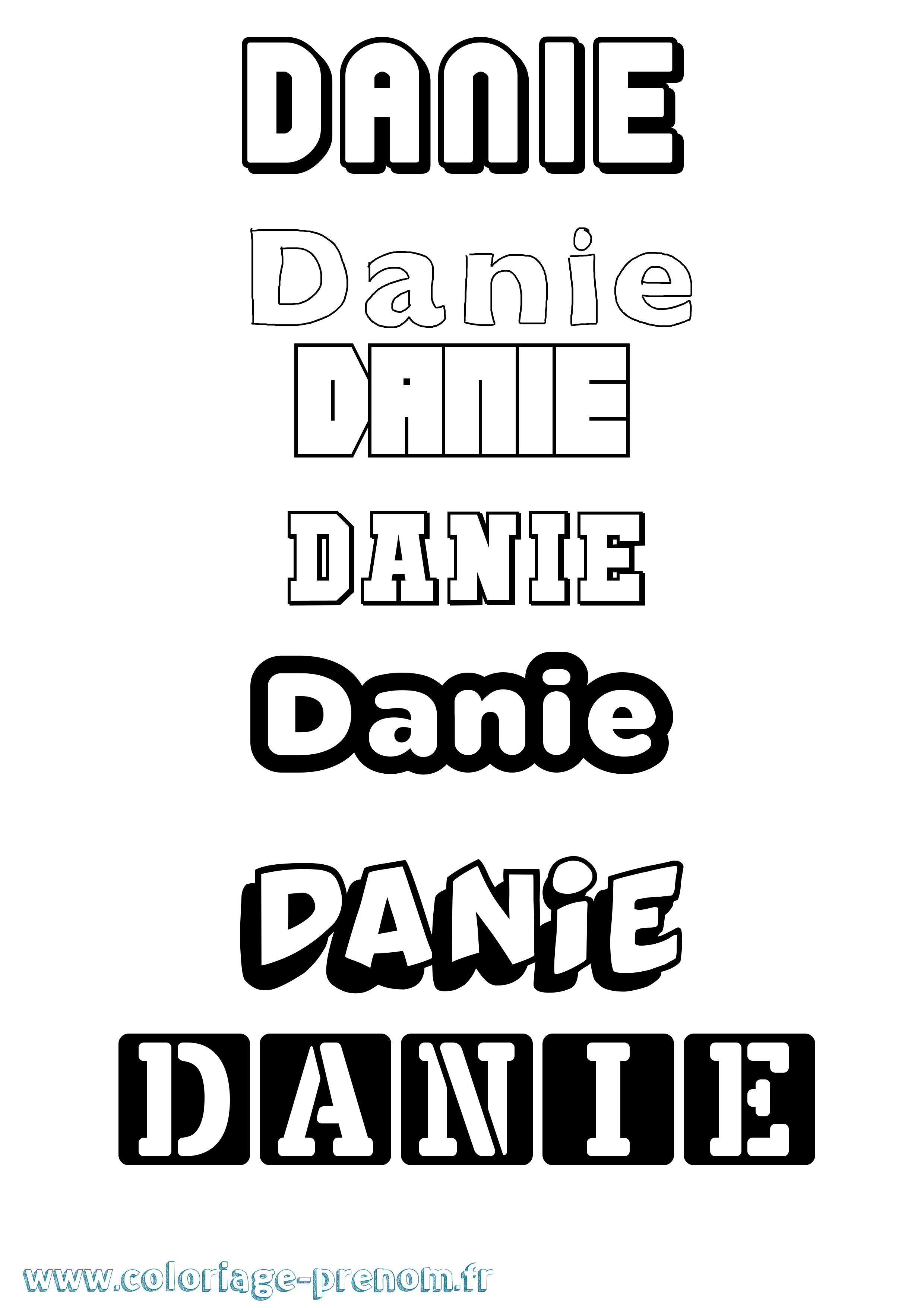 Coloriage Danie Simple Coloriage prénom Danie Simple