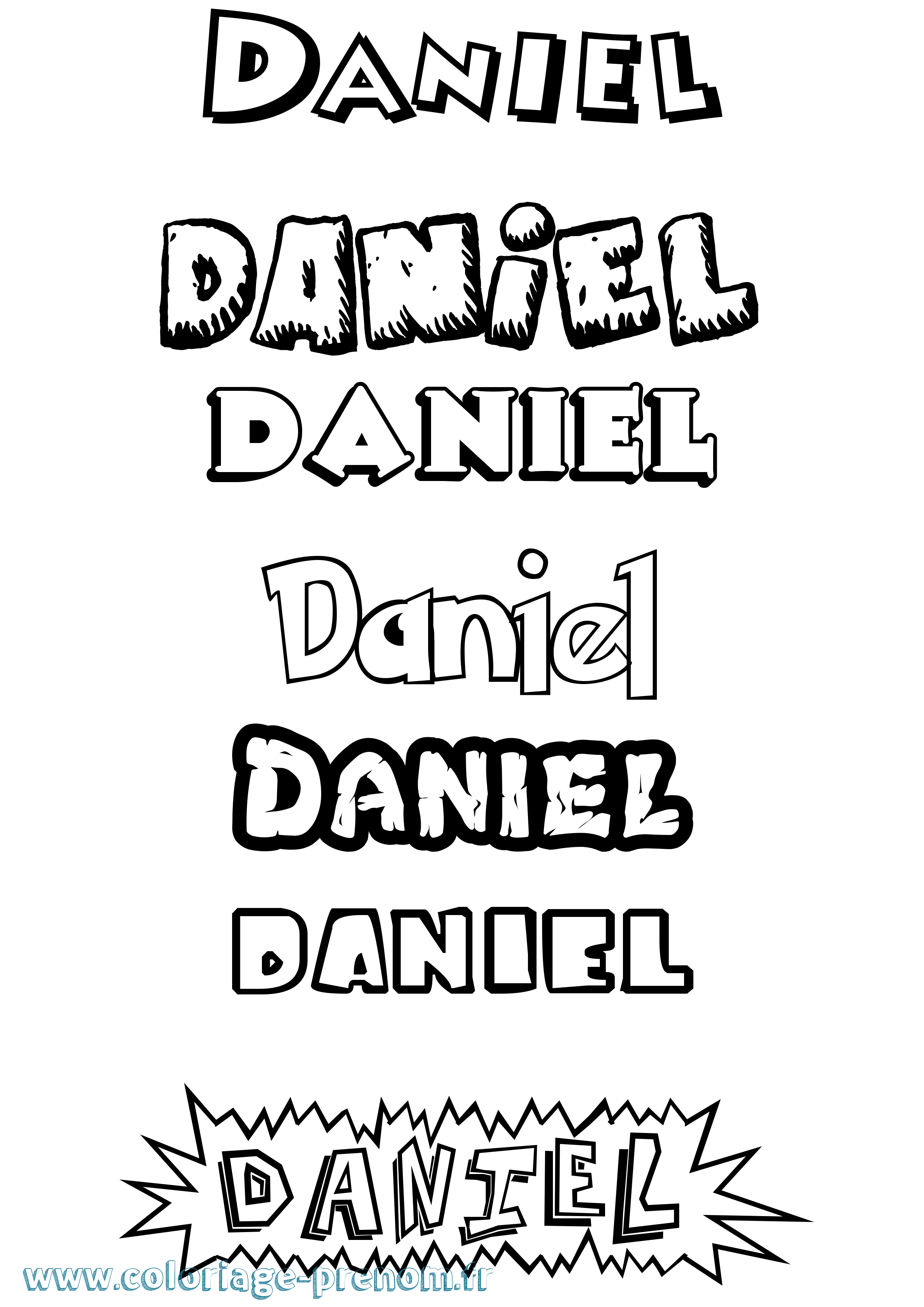 Coloriage prénom Daniel Dessin Animé