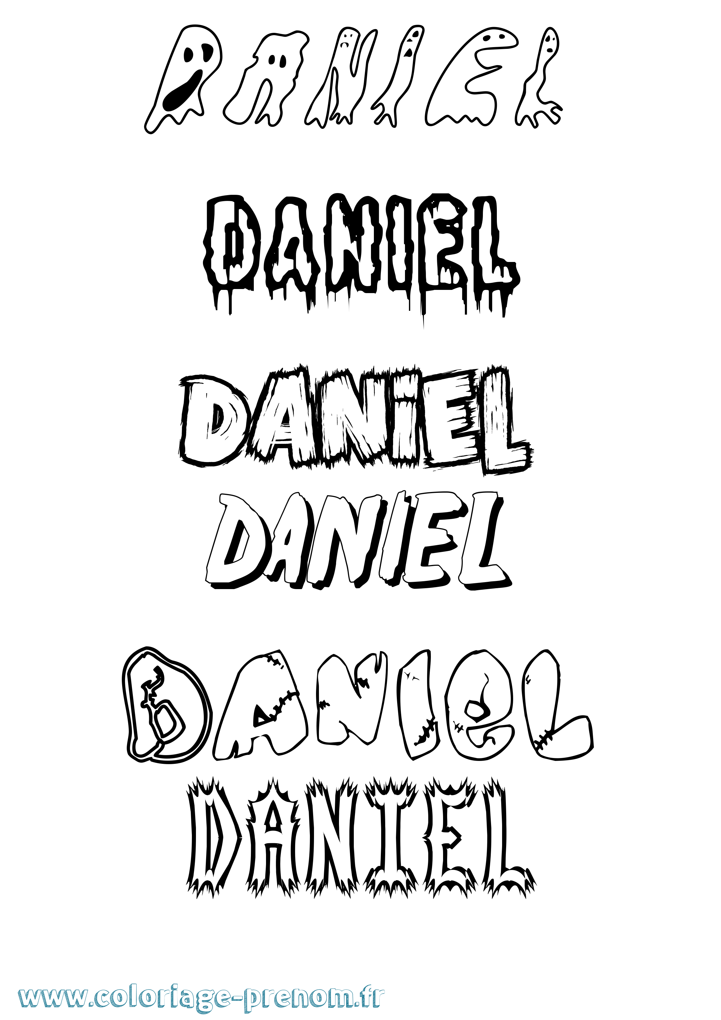 Coloriage prénom Daniel Frisson