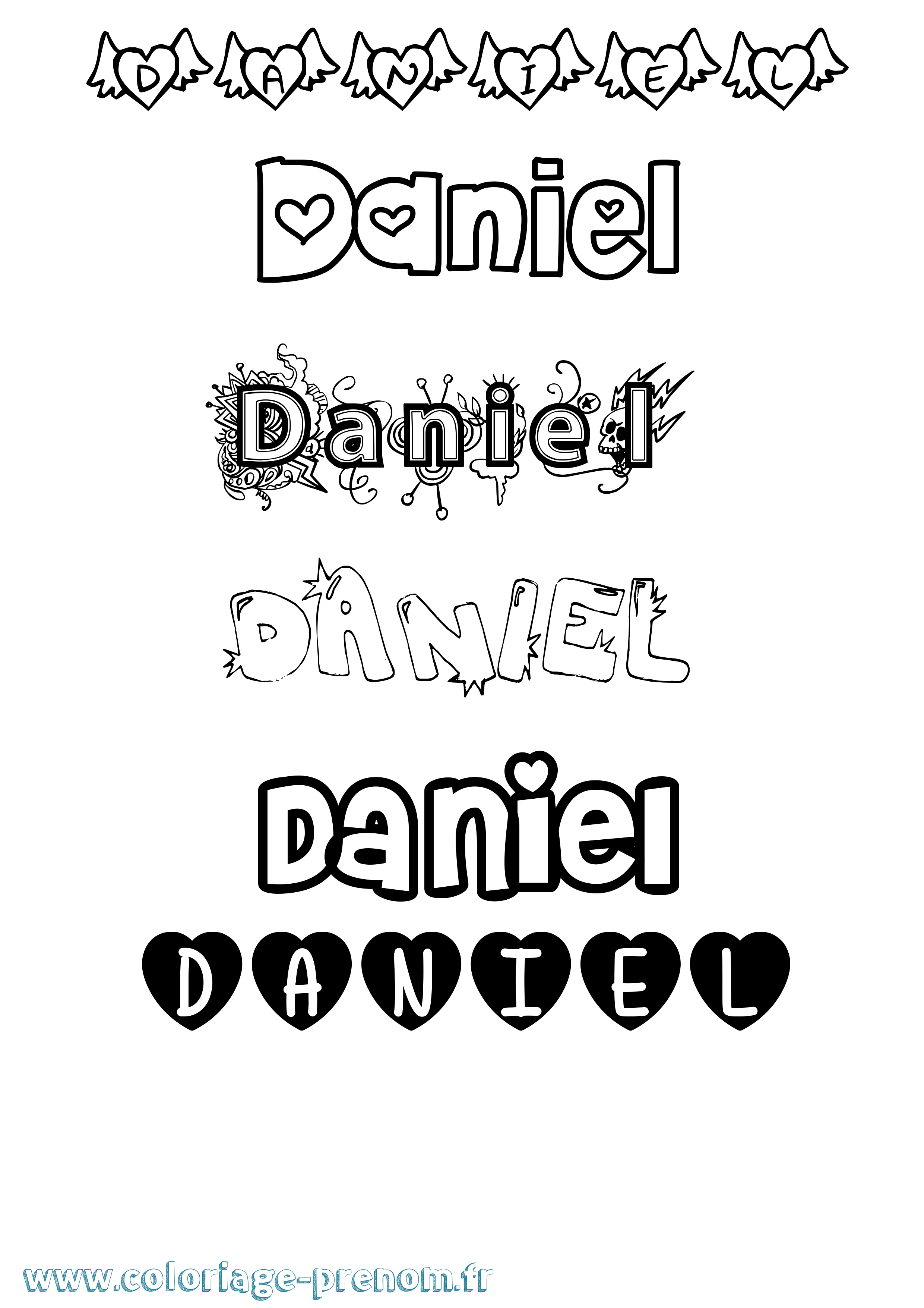 Coloriage prénom Daniel