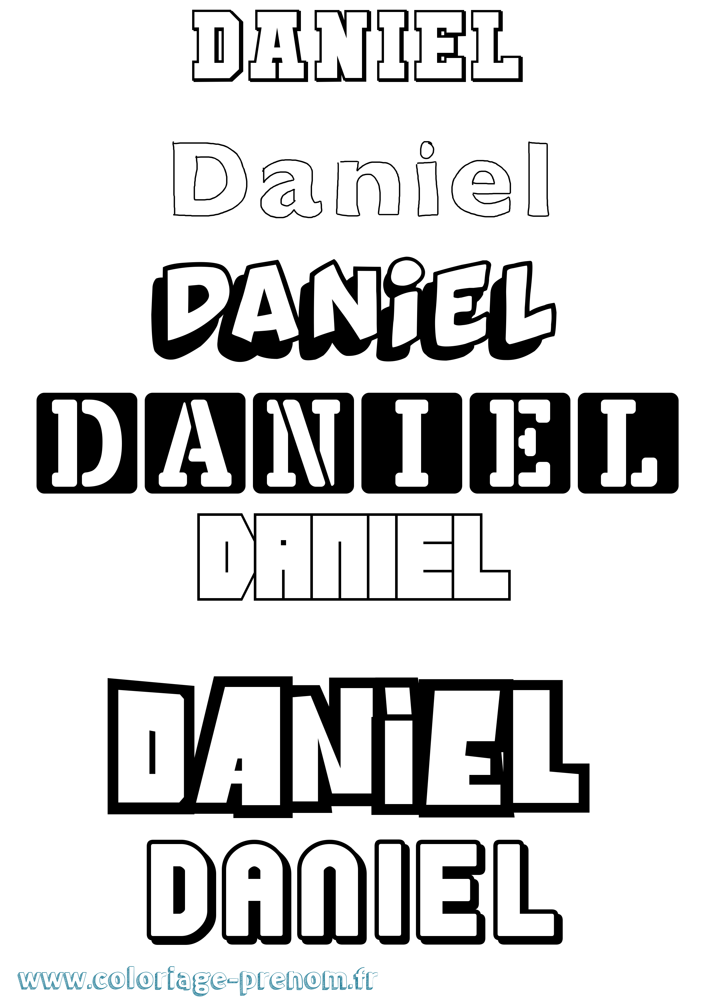 Coloriage prénom Daniel Simple
