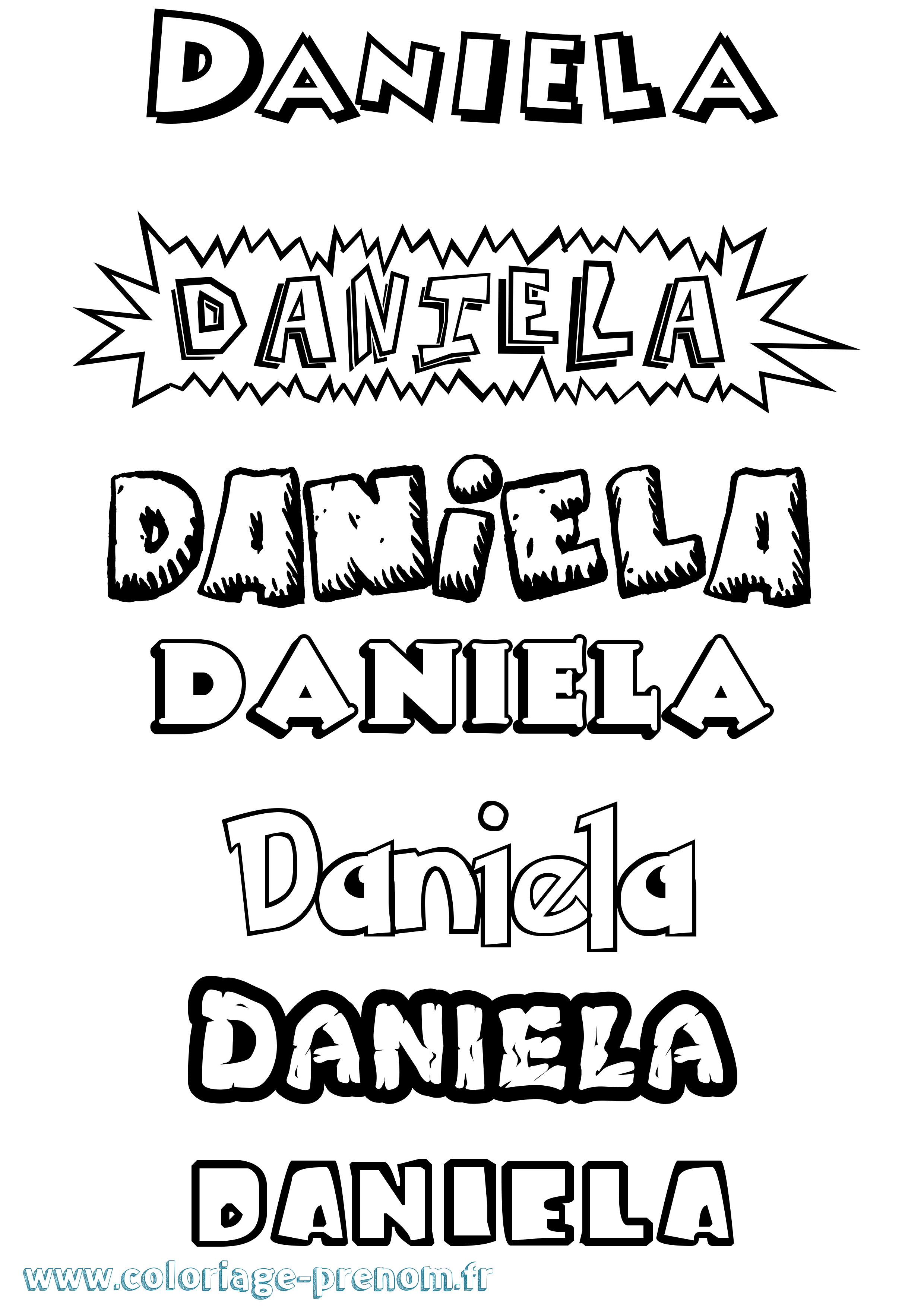 Coloriage prénom Daniela Dessin Animé