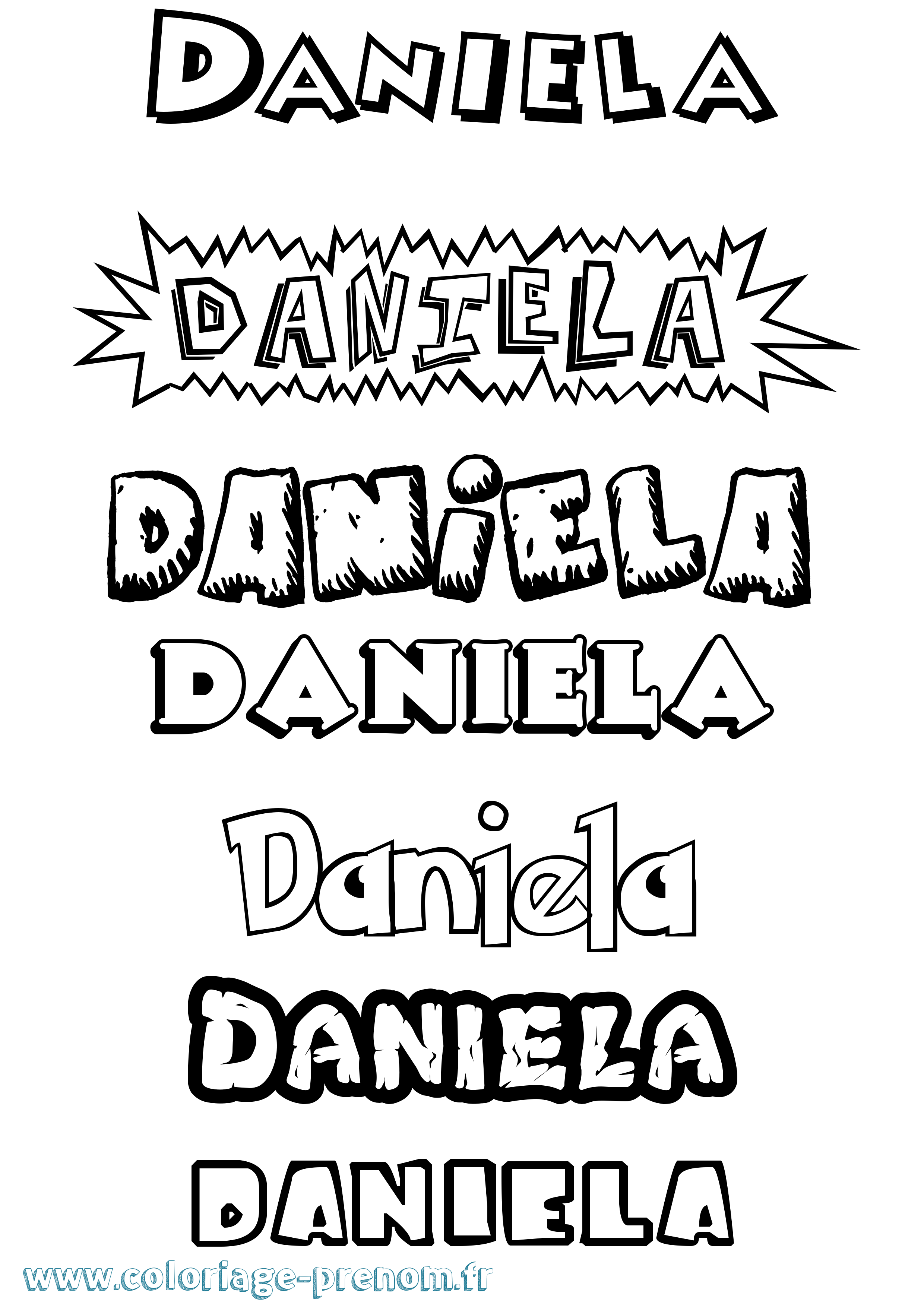 Coloriage Daniela Coloriage prénom Daniela